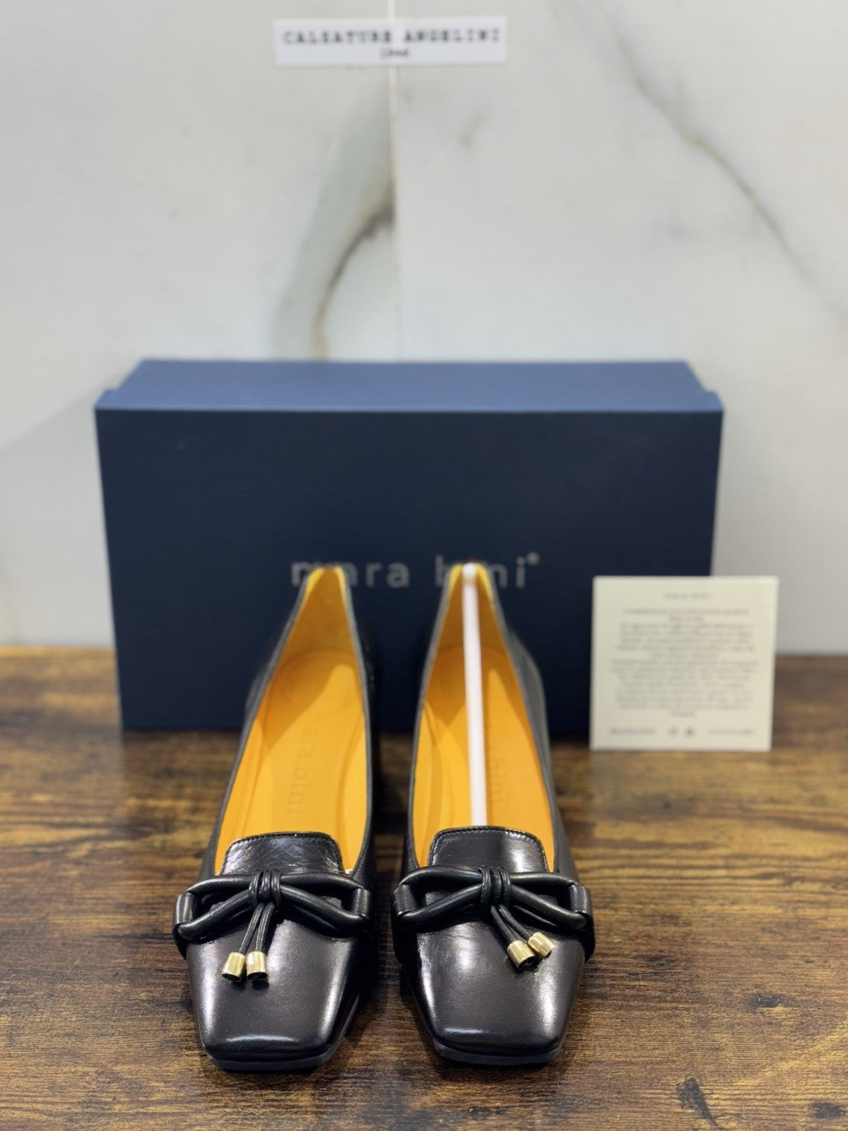 Mara Bini Mocassino Donna Pelle Nero Con Tacco Handmade Sacchetto 40