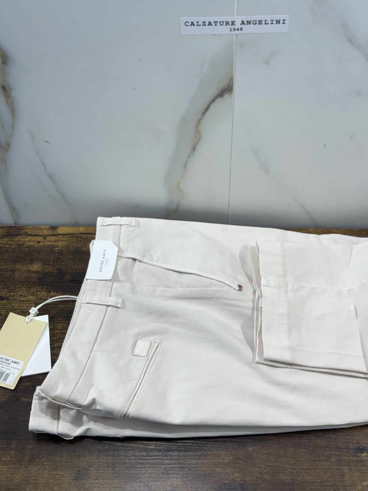 Entre Amis Pantalone Sartoriale Tranche America Burro Made In Italy 36