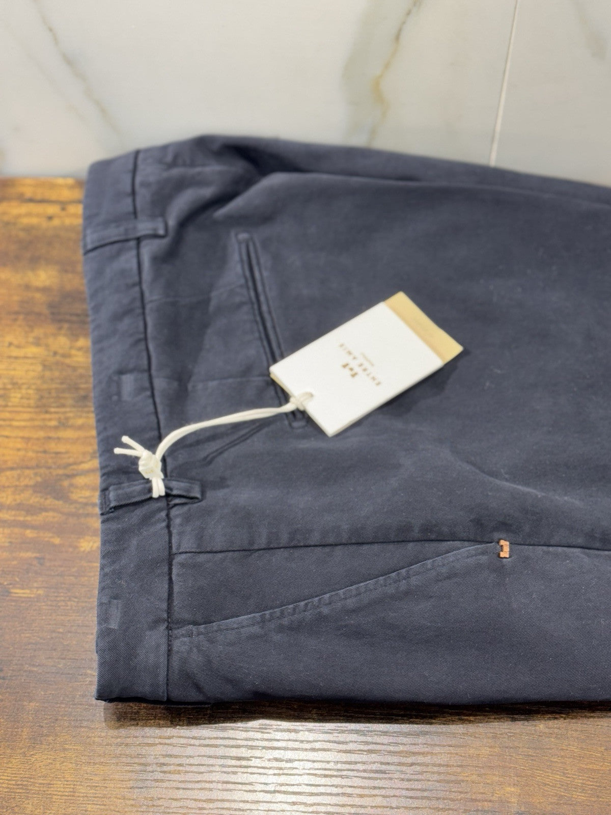 Entre Amis Pantalone Sartoriale Tasche America Blu Made In Italy 36