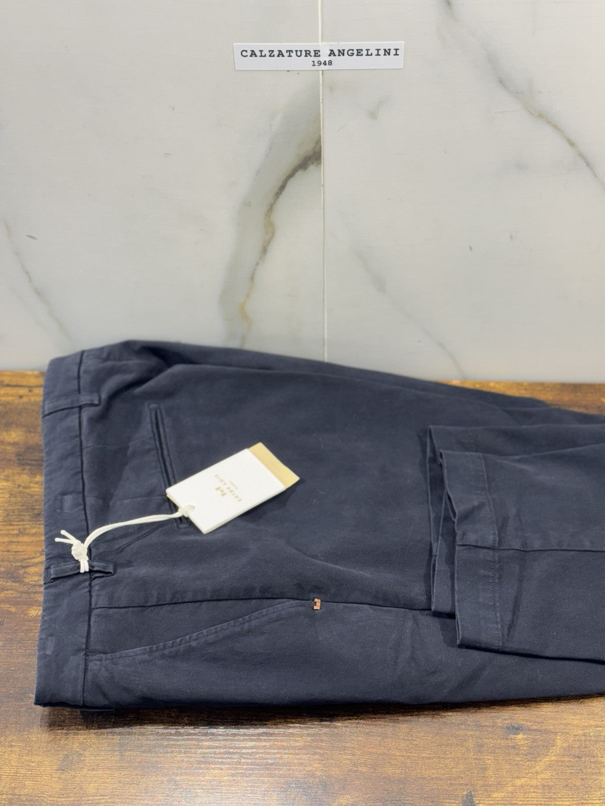 Entre Amis Pantalone Sartoriale Tasche America Blu Made In Italy 36