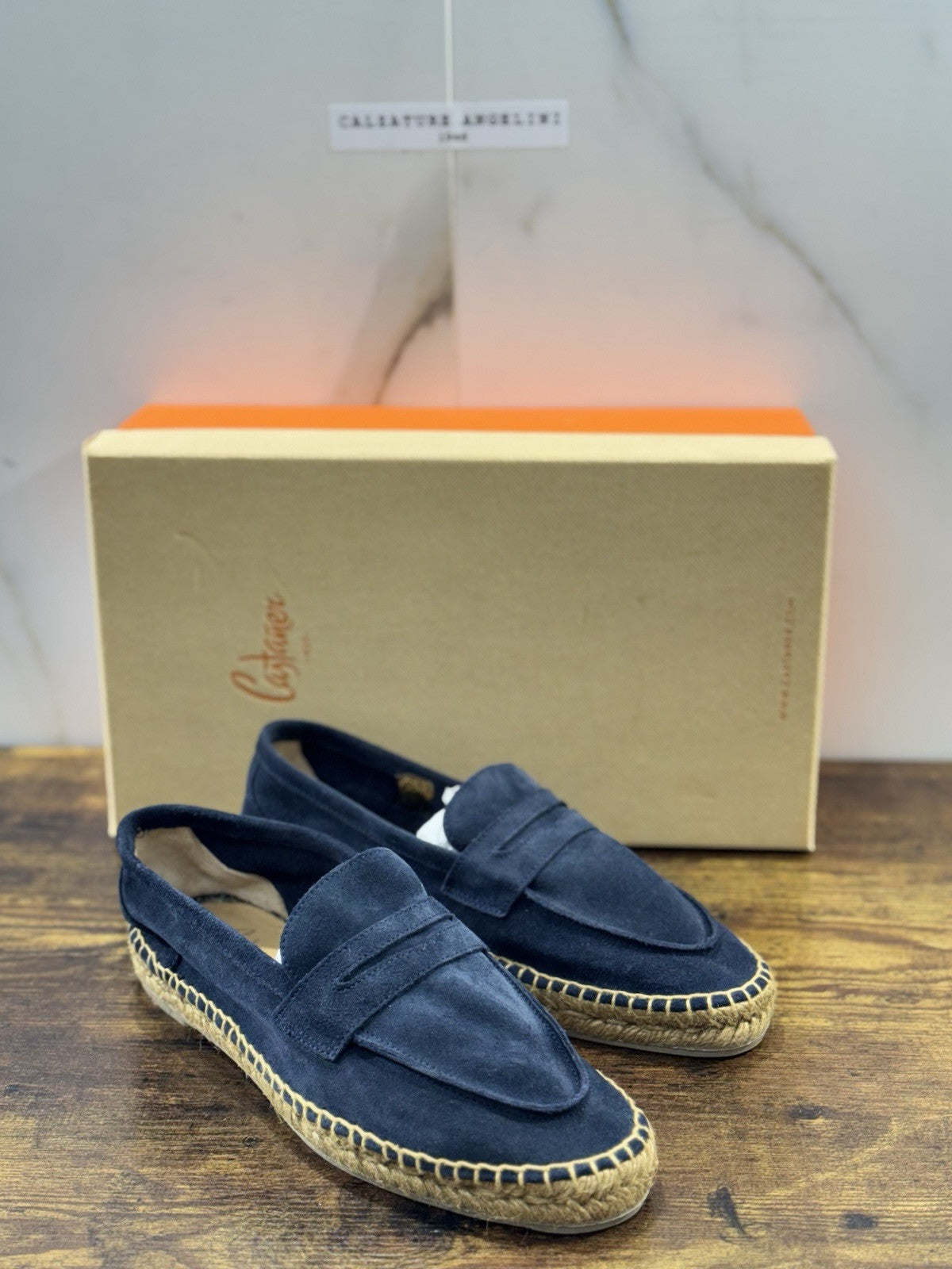 Castagner Espadrillas Uomo Mocassino Suede Blu Original 40