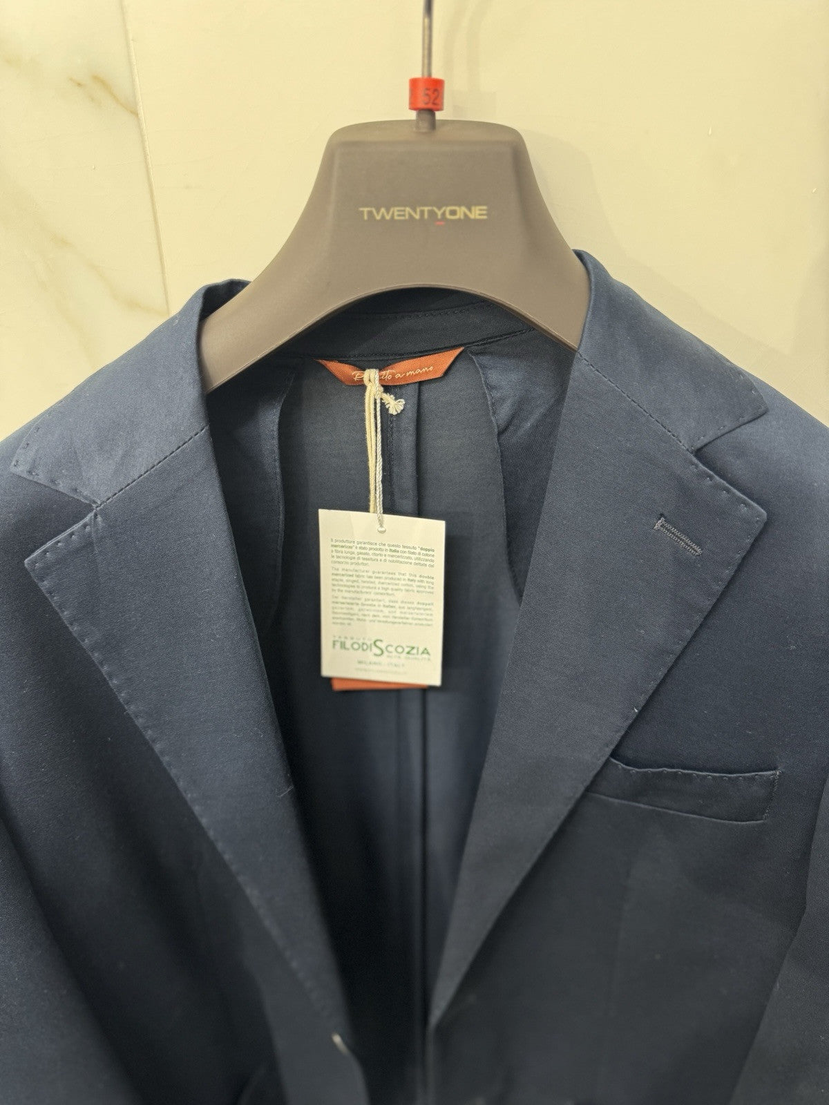Twenty One Giacca Uomo 2 Bottoni Blu Filo Di Scozia 54
