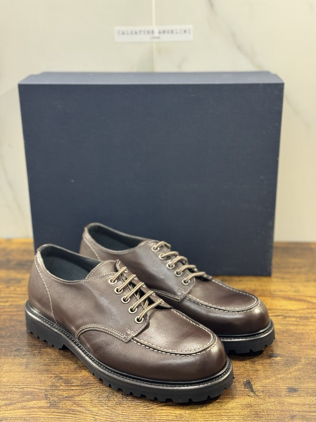 Seboy’s Scarpa Uomo Pelle Marrone Fondo Vibram Extra Light 41