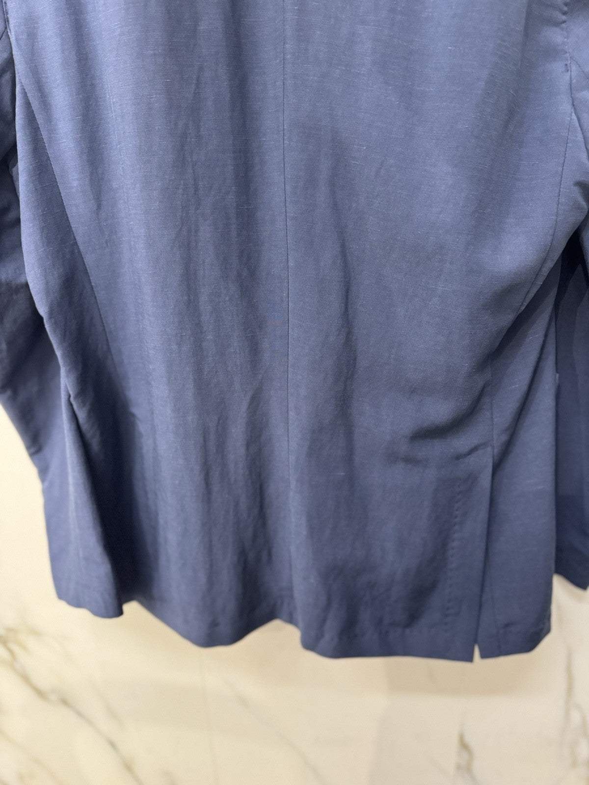 Twenty One Giacca Uomo 2 Bottoni Blu Misto Lino Made In Italy 52