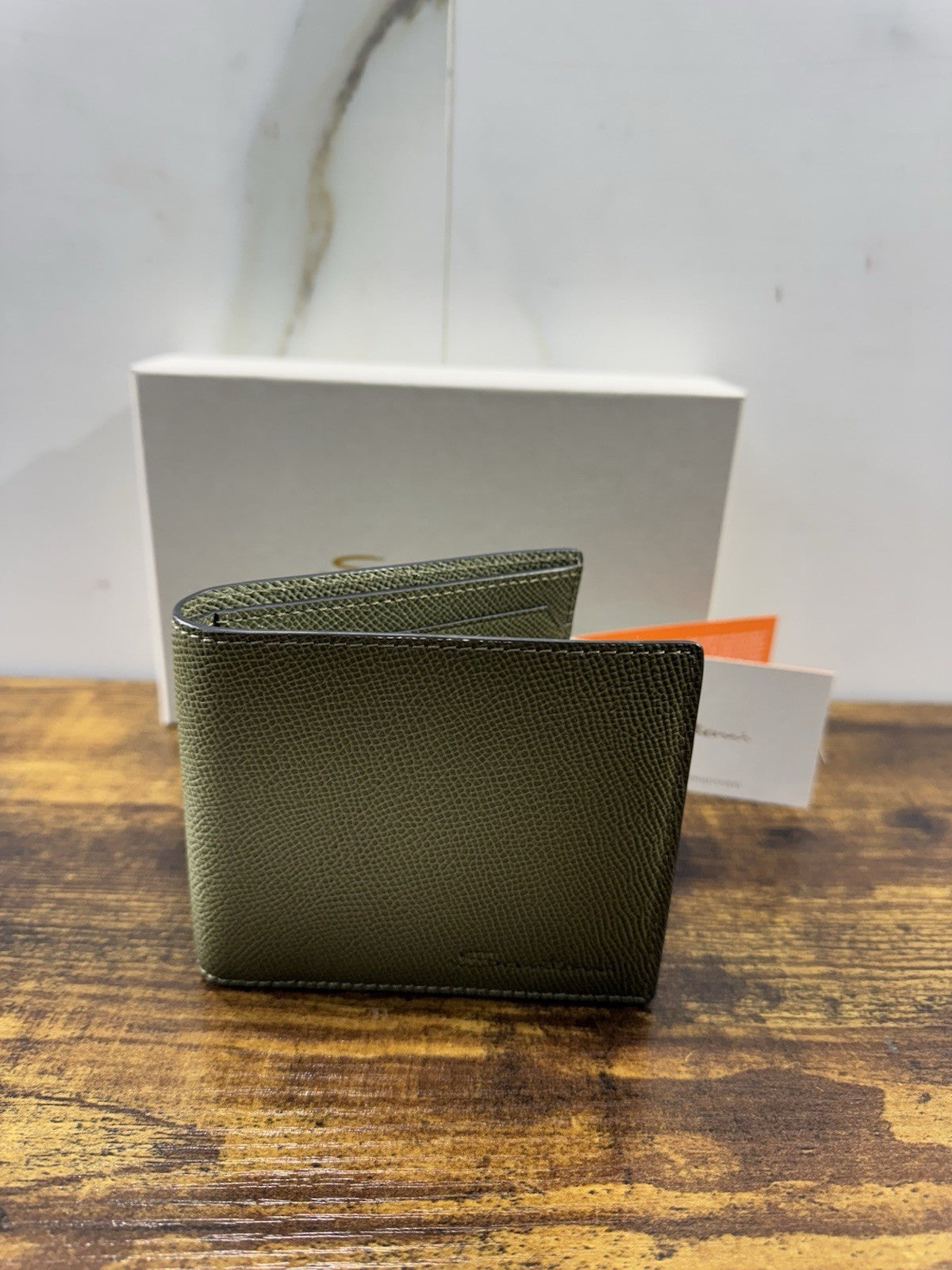 Portafoglio In Pelle Verde Bottolata Santoni Luxury Men Wallet Santoni