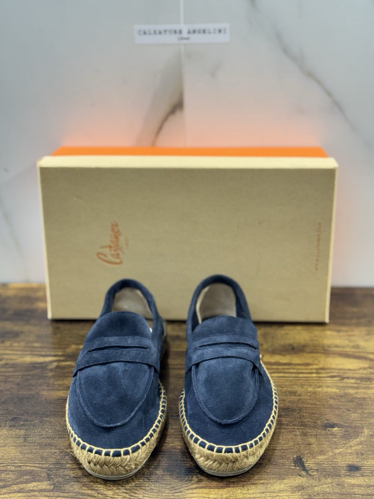 Castagner Espadrillas Uomo Mocassino Suede Blu Original 40