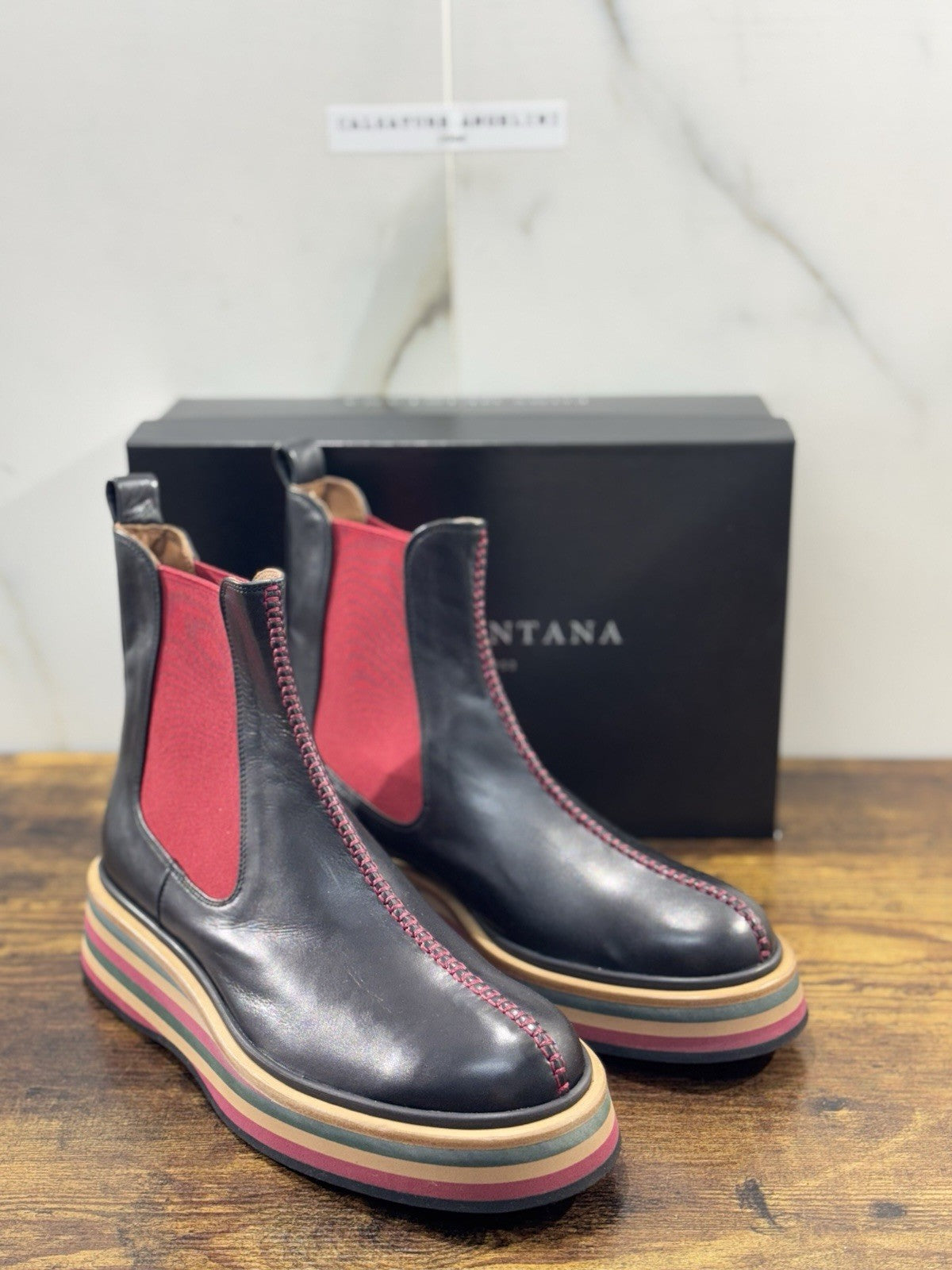 Pons Quintana Chelsea Boot Donna Pelle Nera Casual Woman 40