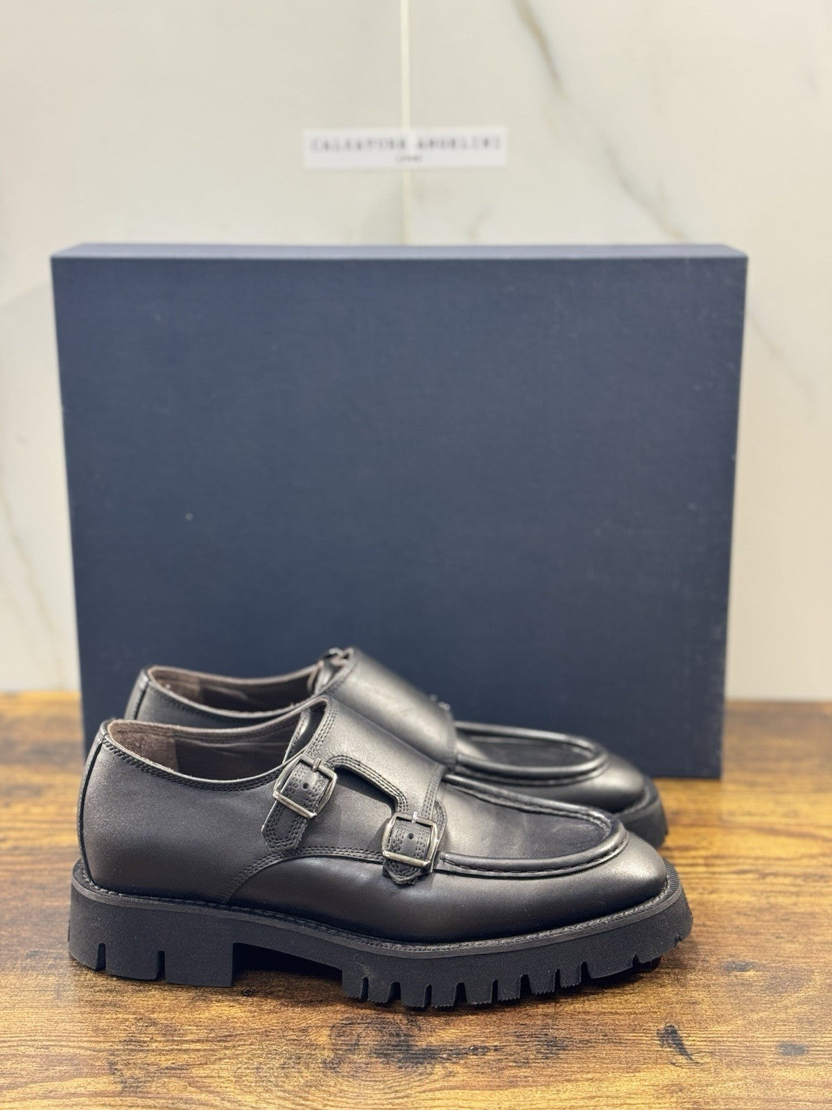 Seboy’s Mocassino Doppia Fibbia Donna Pelle Nero Casual Woman Loafer 37