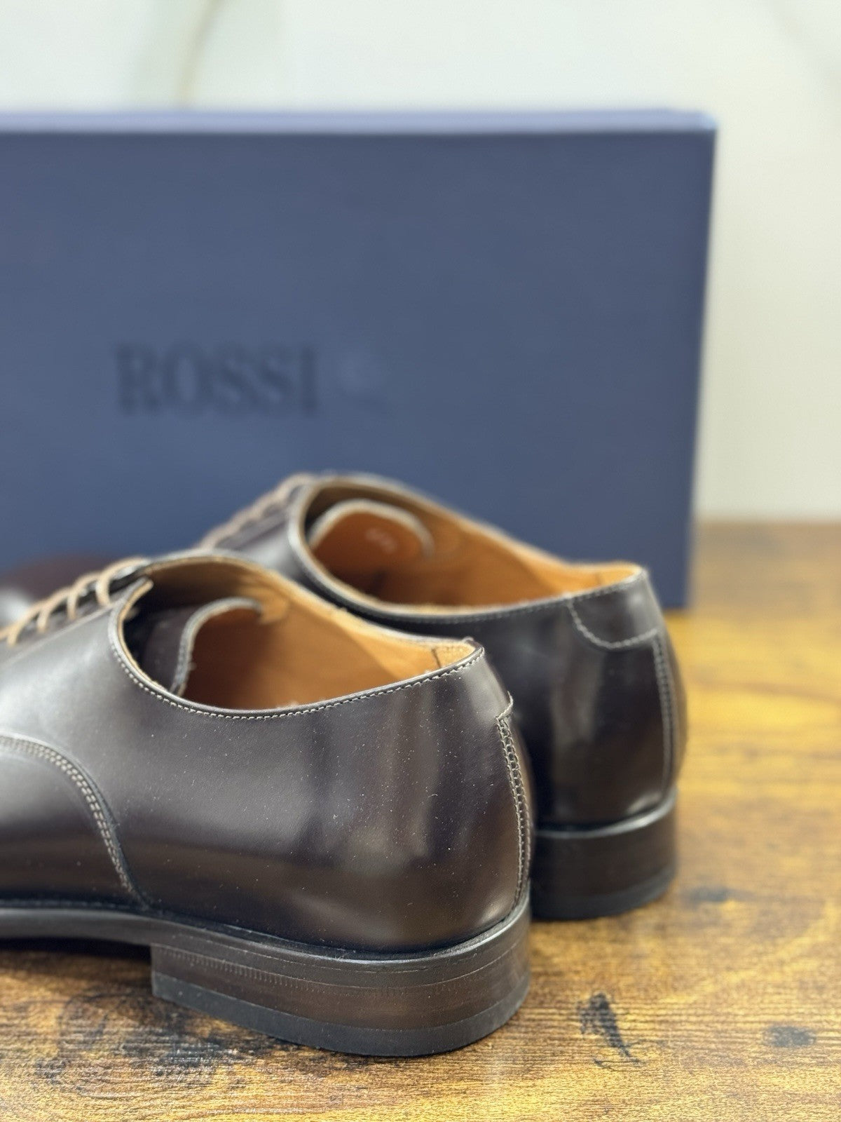 Rossi Scarpa Uomo Oxford Pelle Marrone Made In Italy 40