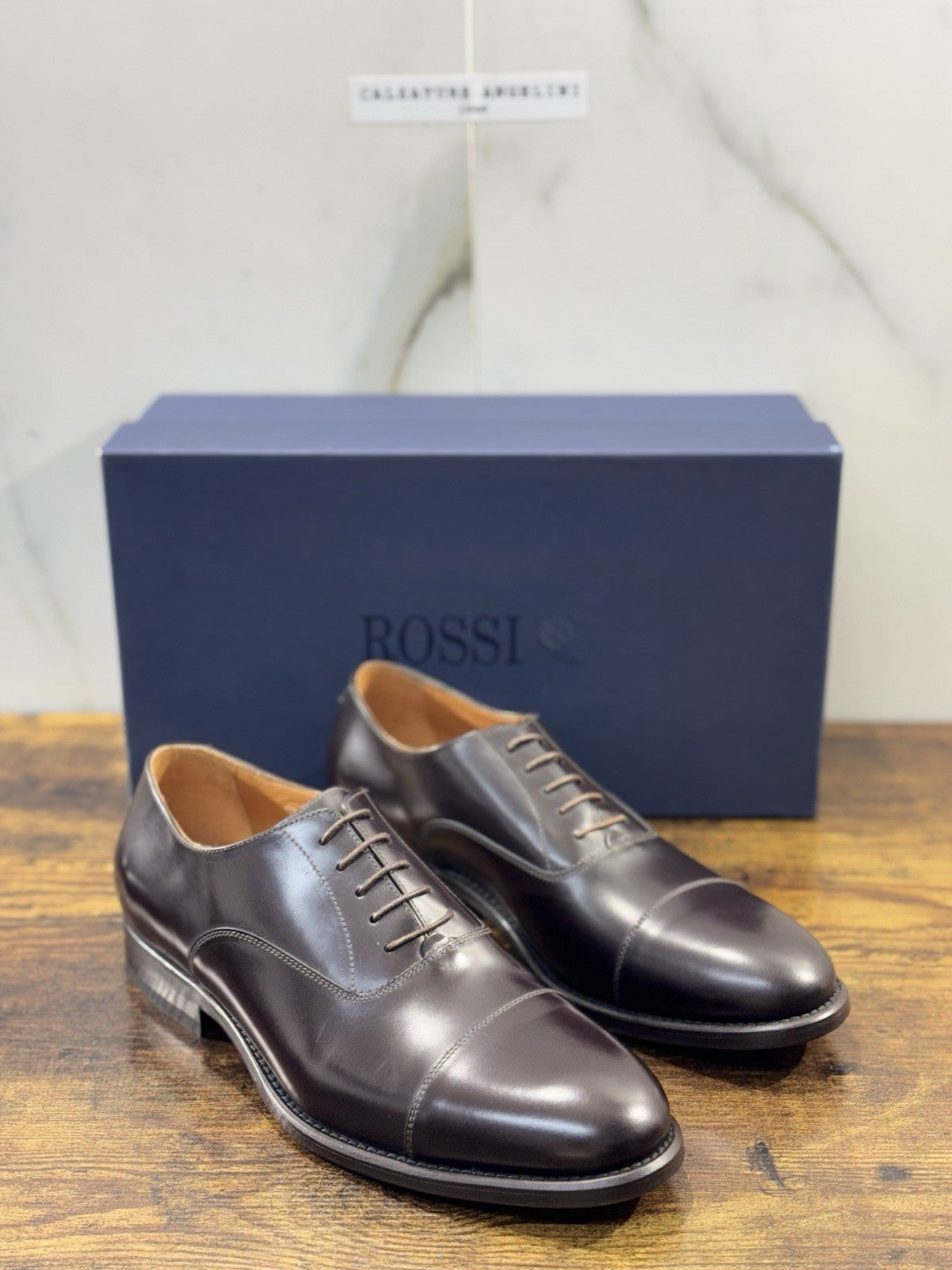 Rossi Scarpa Uomo Oxford Pelle Marrone Made In Italy 40