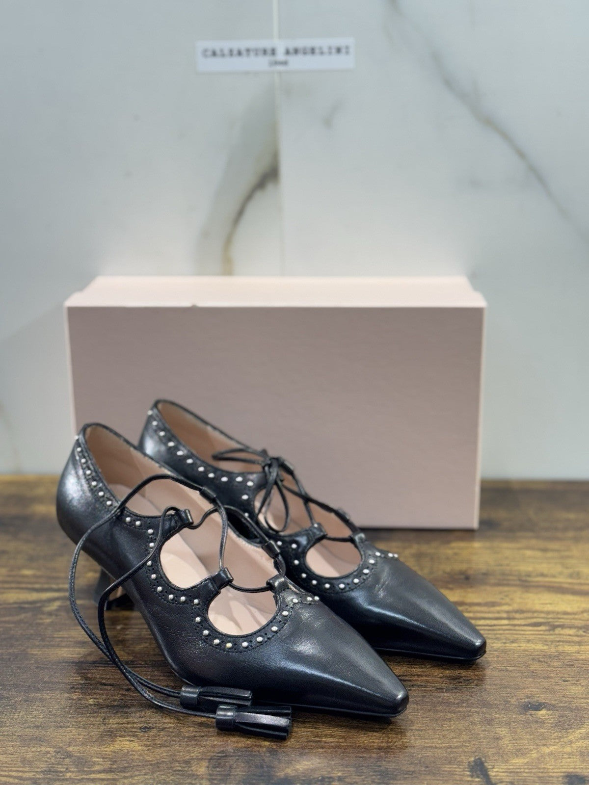 Anna F. Décolleté’ Donna Pelle Nero Con Tacco 37.5