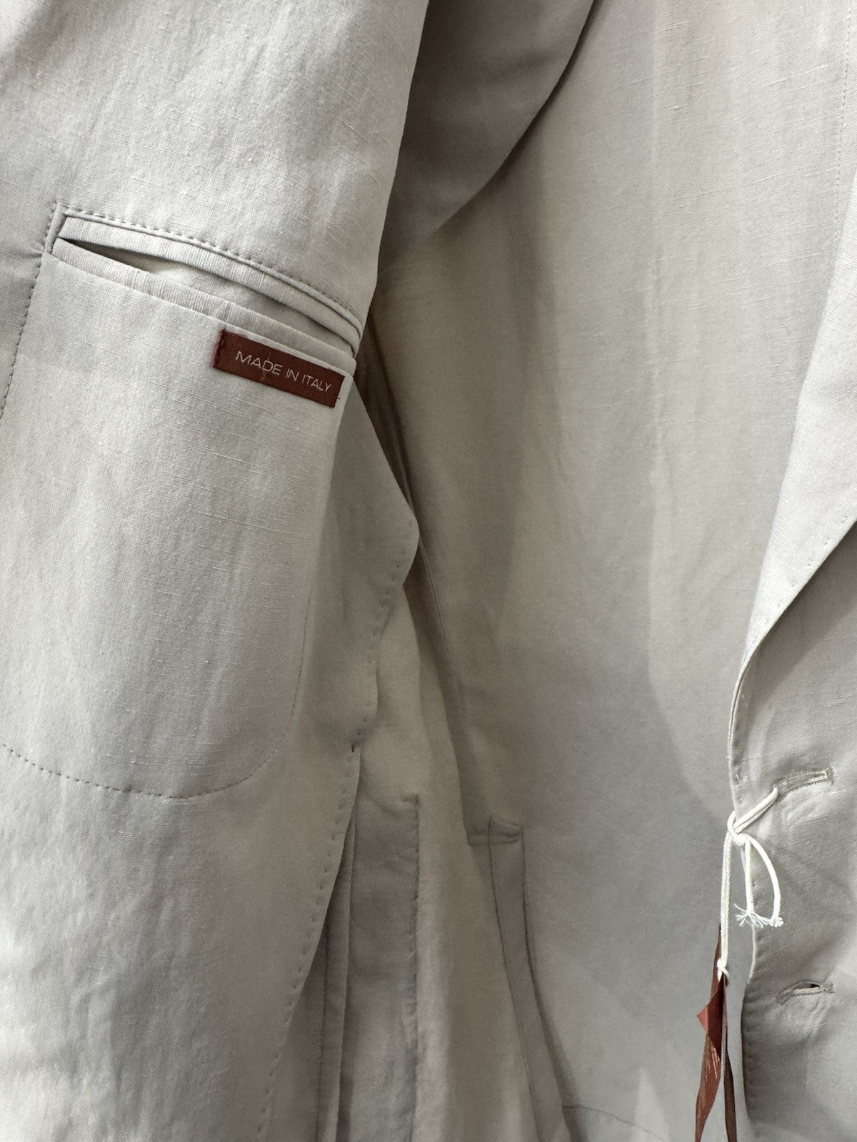 Twenty One Giacca Uomo 2 Bottoni Ecru Misto Lino Made In Italy 48