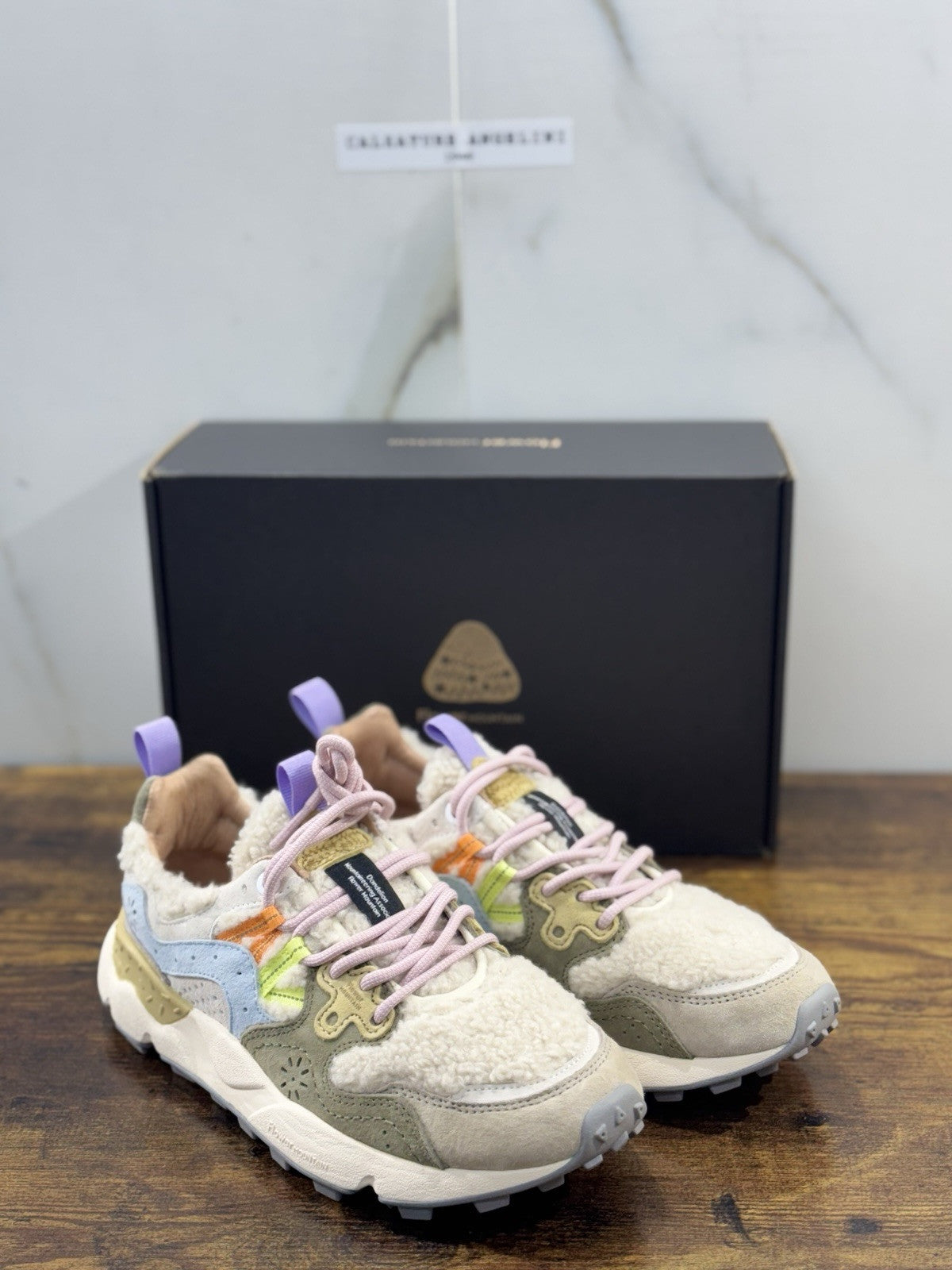 Flower Mountain Yamano 3 Beige Light Suede Pony Causal Snekaer Donna 37
