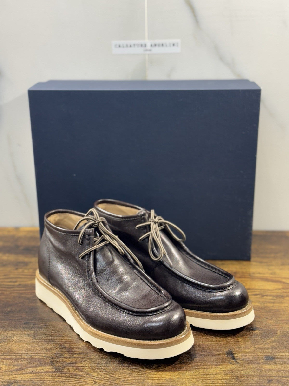 Seboy’s Polacco Ingegniere Uomo Pelle Marrone Fondo Vibram Extra Light 40