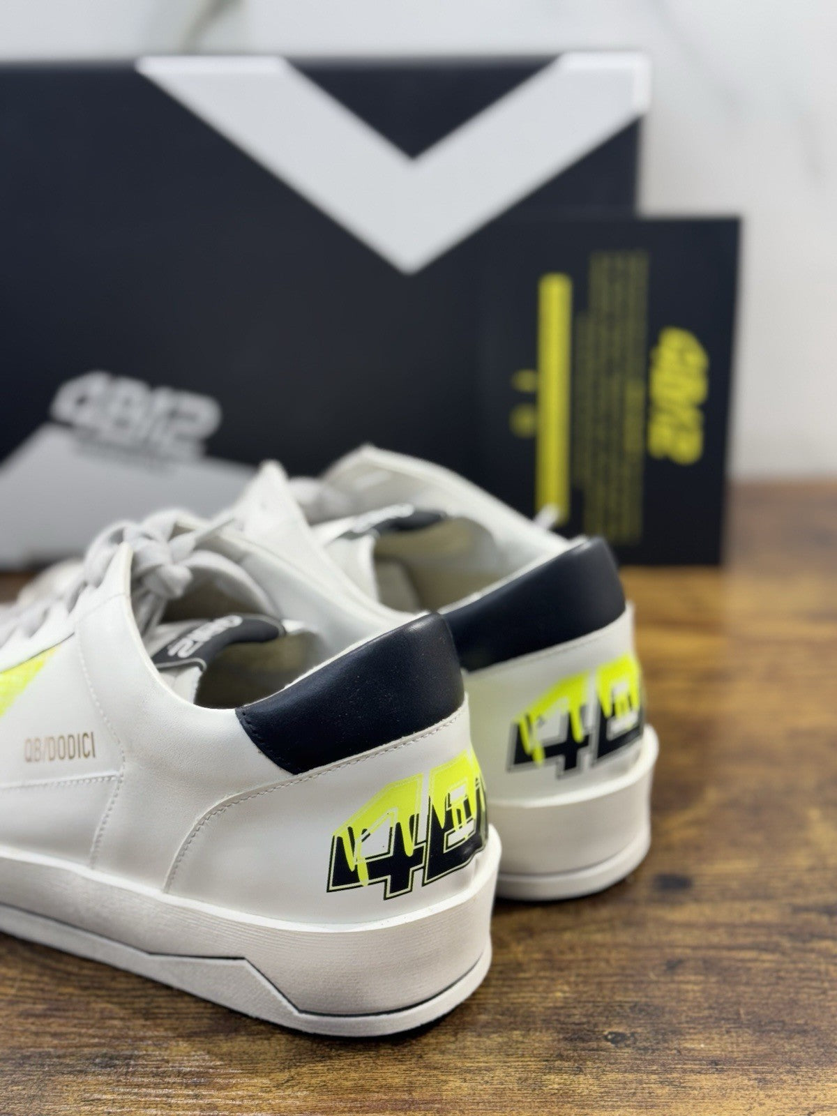 4B12 Sneaker Uomo Kyle Pelle White Casual Shoe 41