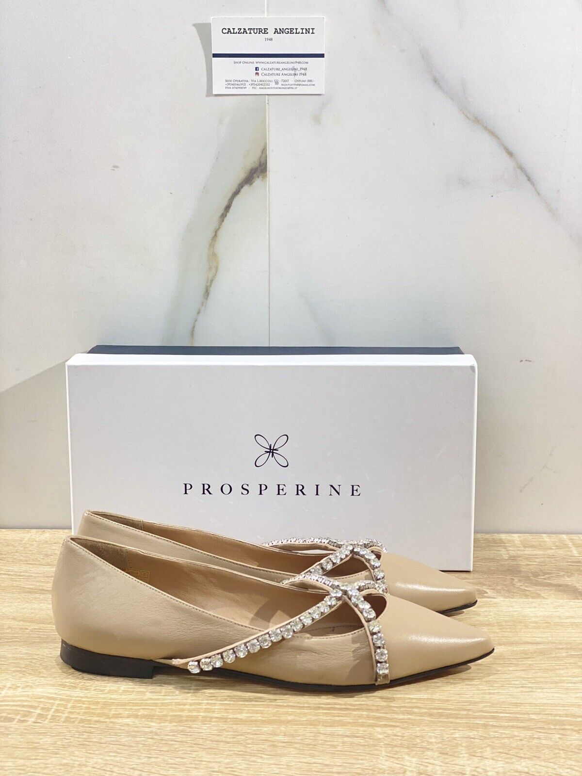 prosperine ballerina donna 8129 in pelle Beige lavorazione sacchetto 3 – CALZATURE  ANGELINI 1948