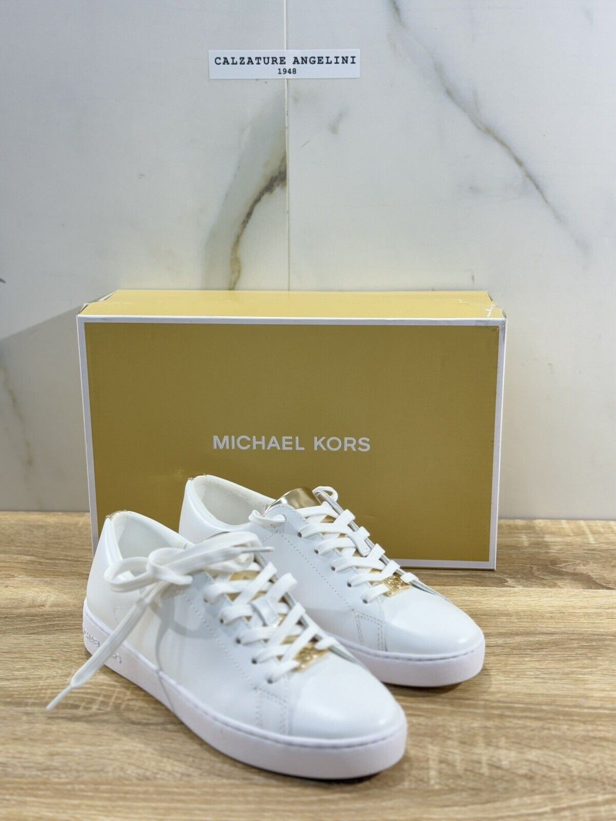 Michael Kors sneaker donna Keaton  Lace Up Pelle Bianca 37