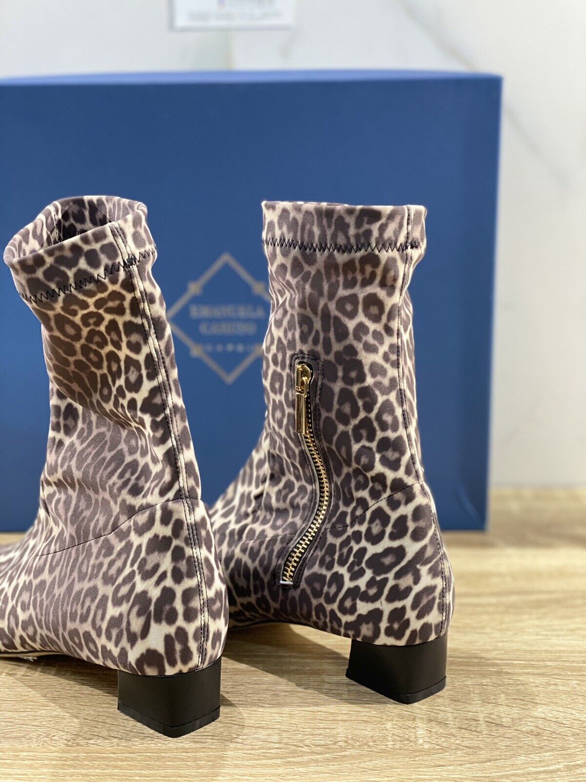 Emanuela Caruso Capri Stivaletto In Lycra Leopardato Luxury Boot 38