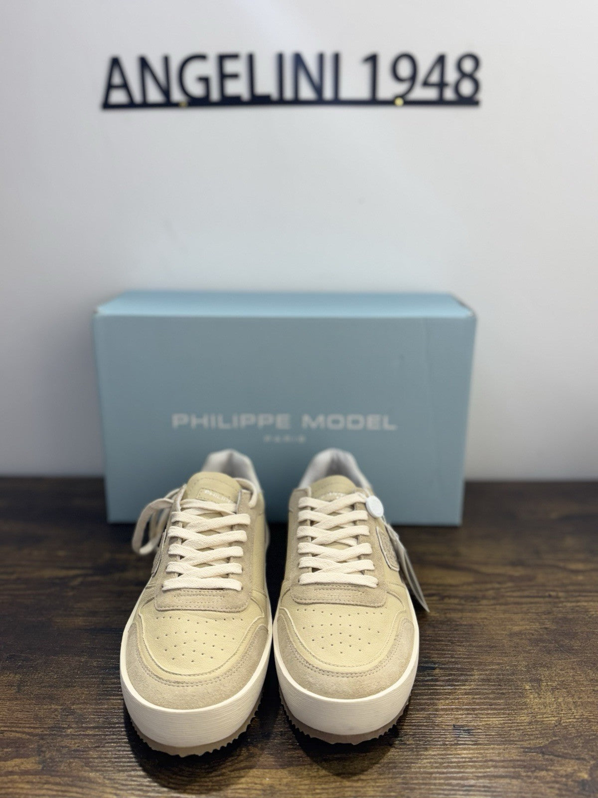 Philippe Model Nice Low Sneaker Pelle Sabbia  Casual Uomo 40