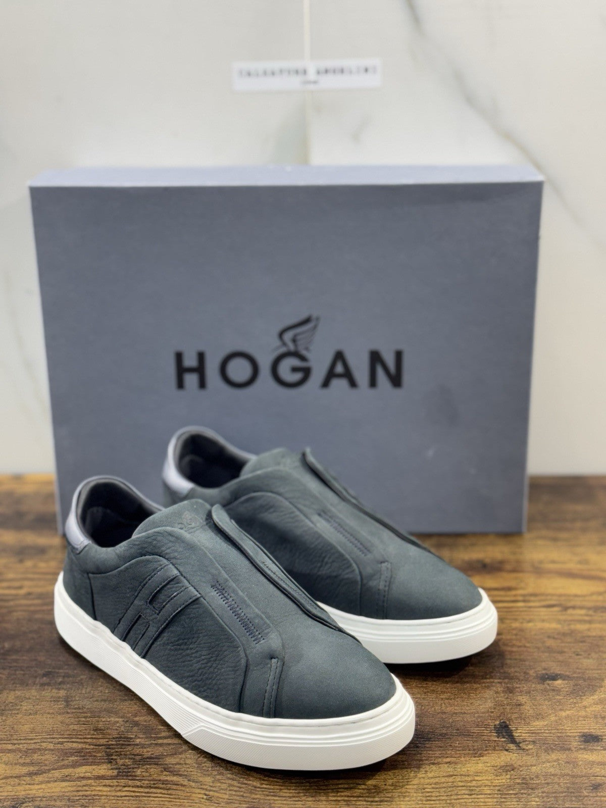 Hogan H365 Sneaker  Slip On Pelle Blu Casual Hogan   Uomo 39