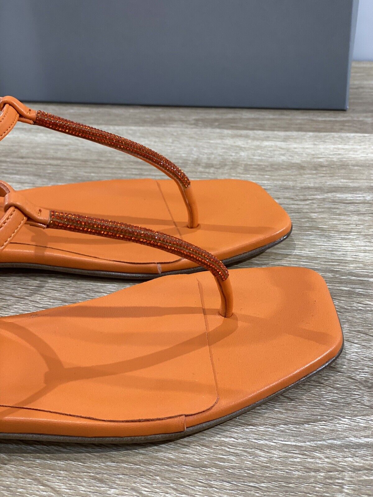 Sandalo Capri donna pelle arancio fatto a mano luxury capri sandal 41