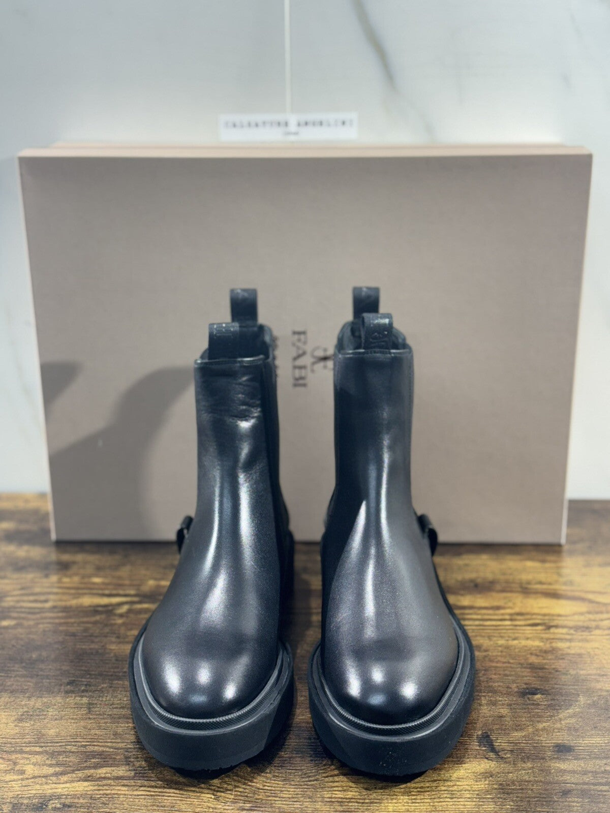 Fabi Chelsea Boot Donna Pelle Nero Luxury Woman Boot Fabi Extra Light 41