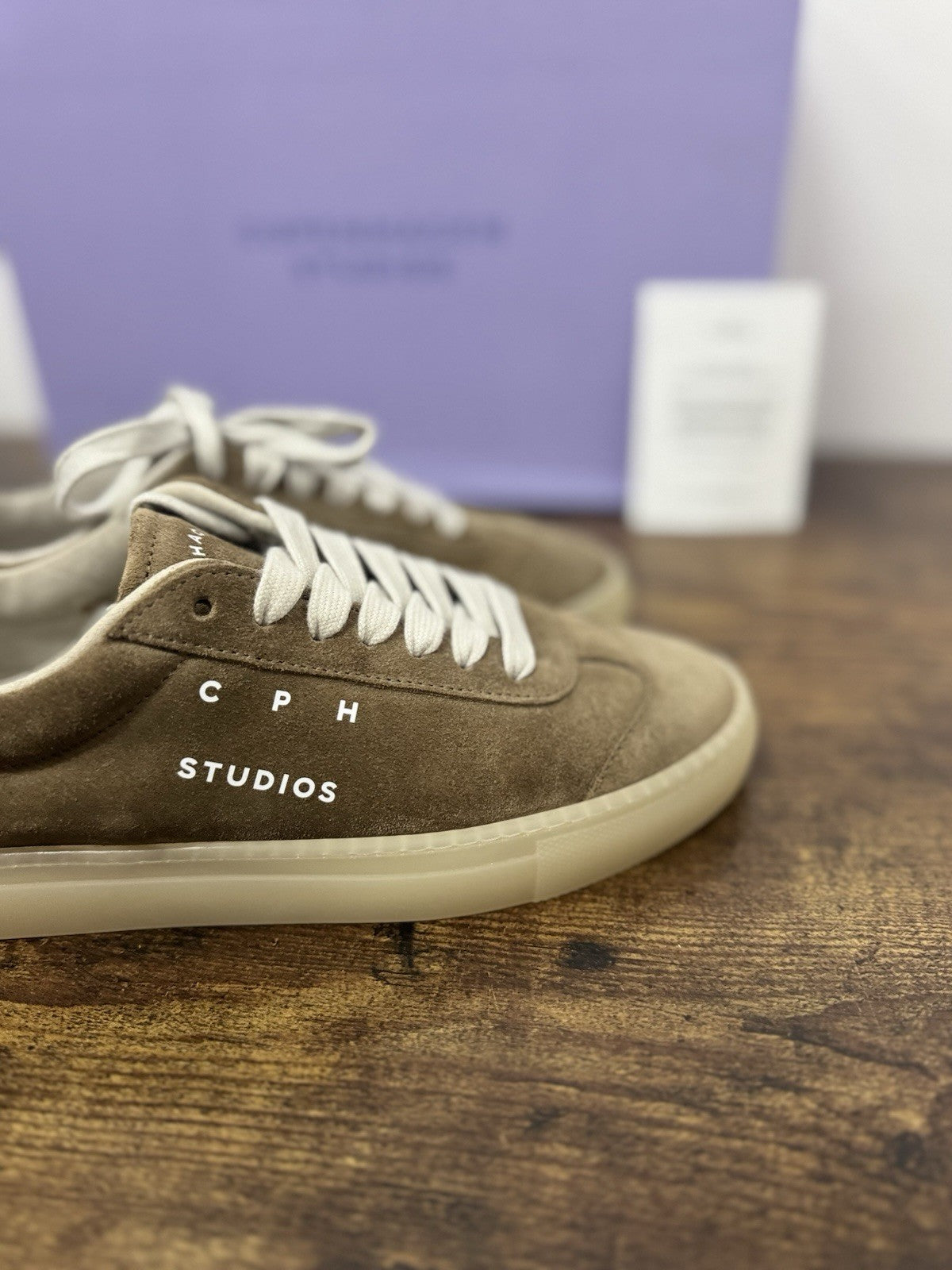 Copenhagen Sneaker Pelle Suede Taupe  Logo   Causal Donna  36