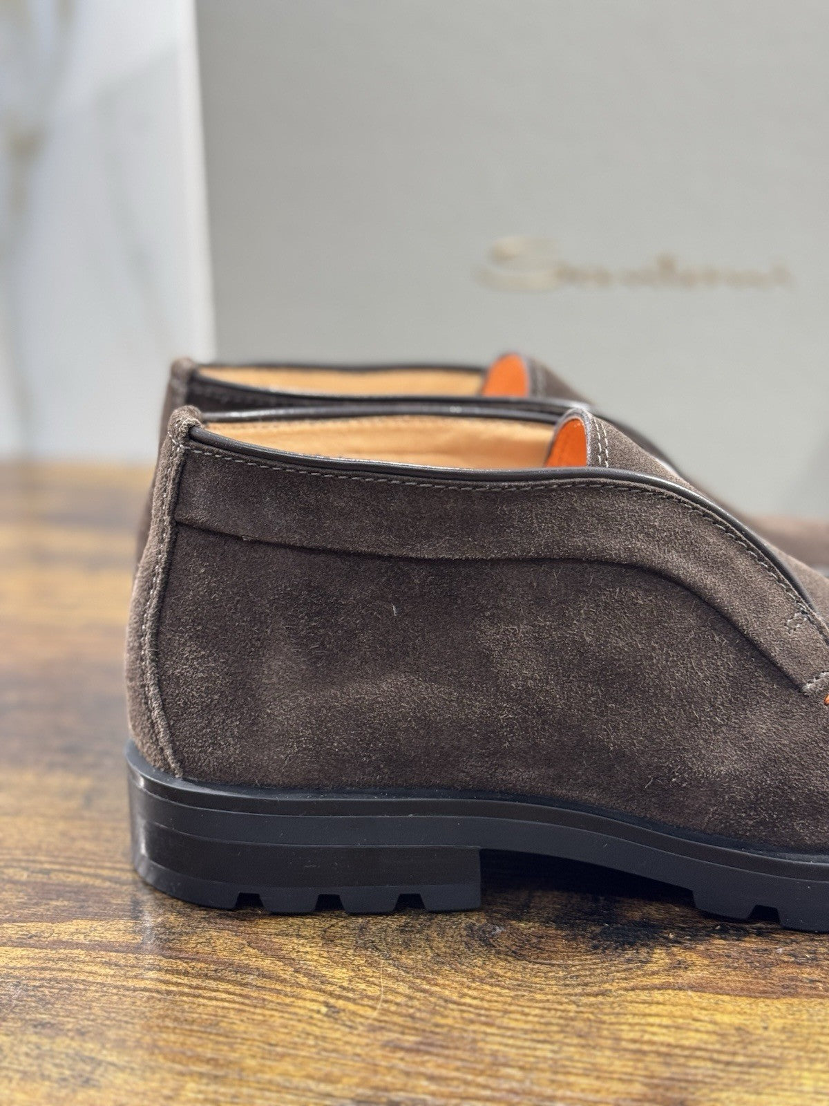 Santoni Polacco Open Walk Suede Marrone  Luxury Santoni Uomo 39