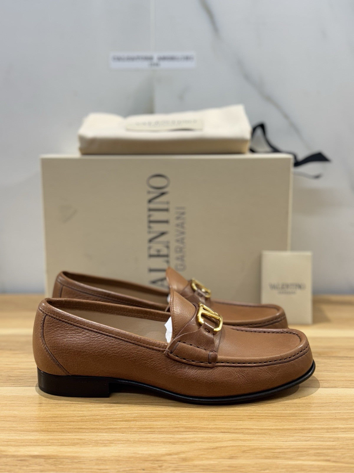 Valentino Garavani Mocassino Vlogo Signature Pelle Cuoio Luxury Donna 39