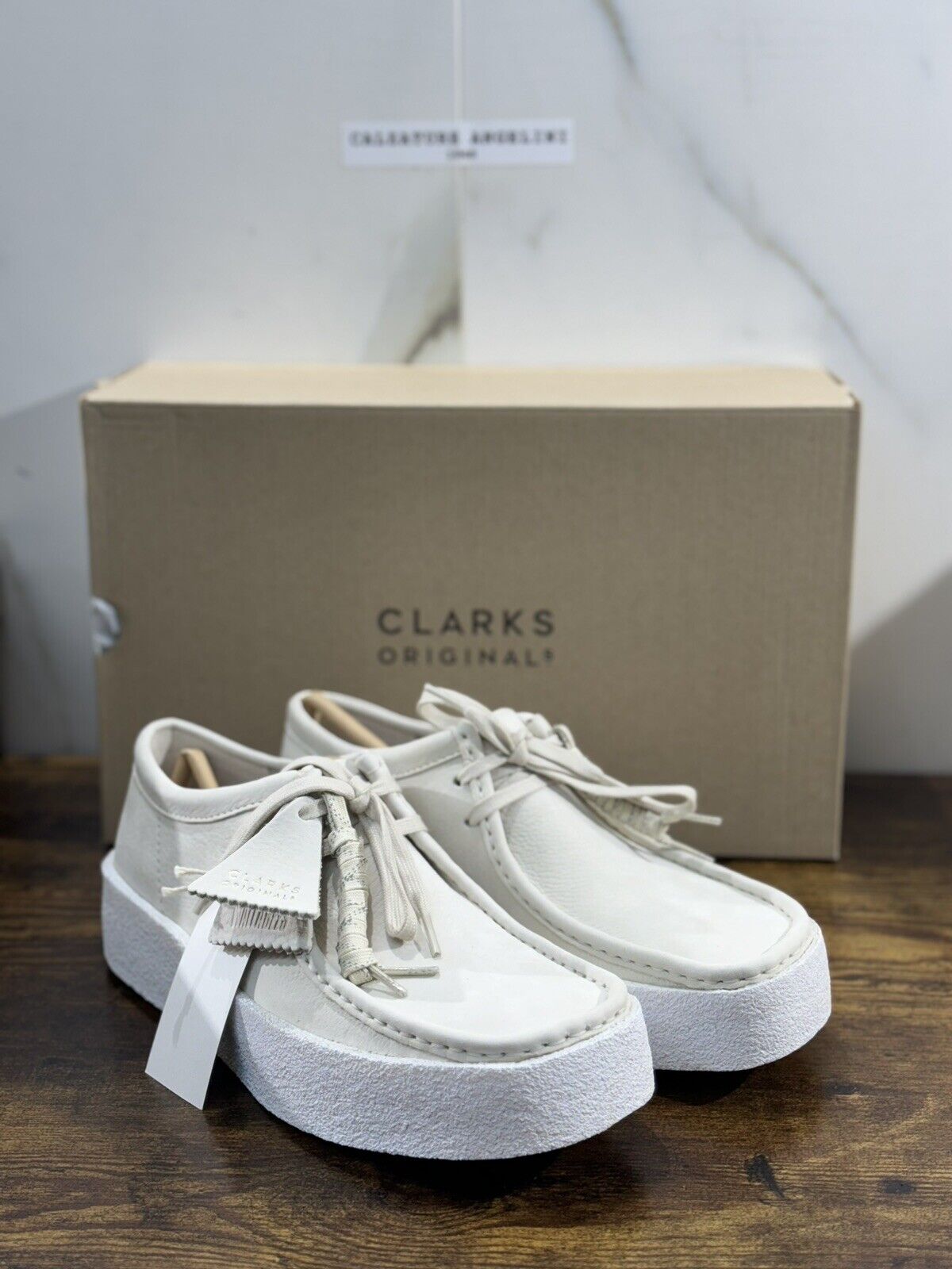 Clarks Wallabee Cup Scarpa Uomo White  Nubuck  Icon Clarks Men Shoes 45