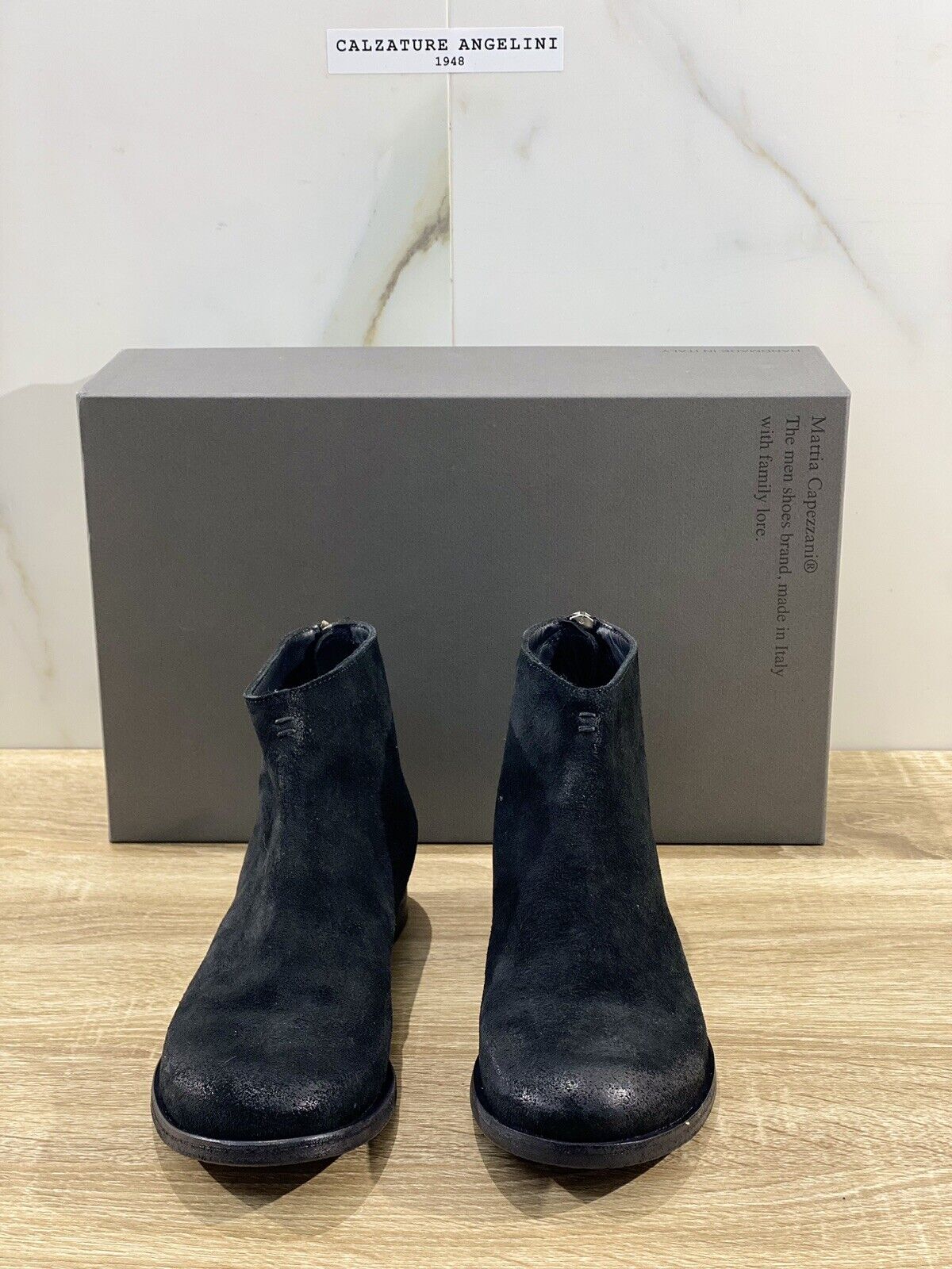 Mattia Capezzani chelsea boot domna suede nero luxury handmade 36