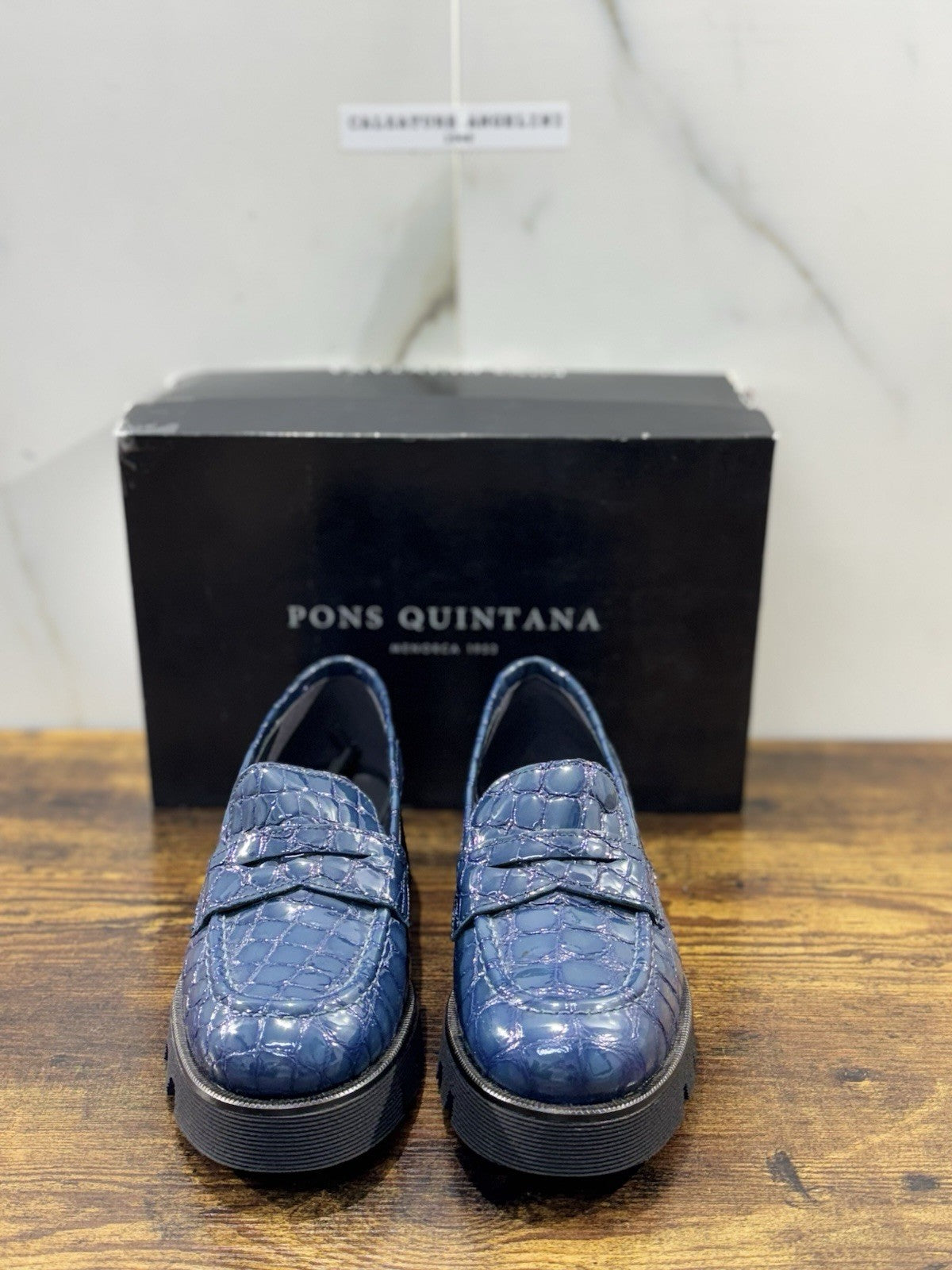 Pons Quintana Mocassino Donna Pelle Blu Extra Light Casual Loafer 36