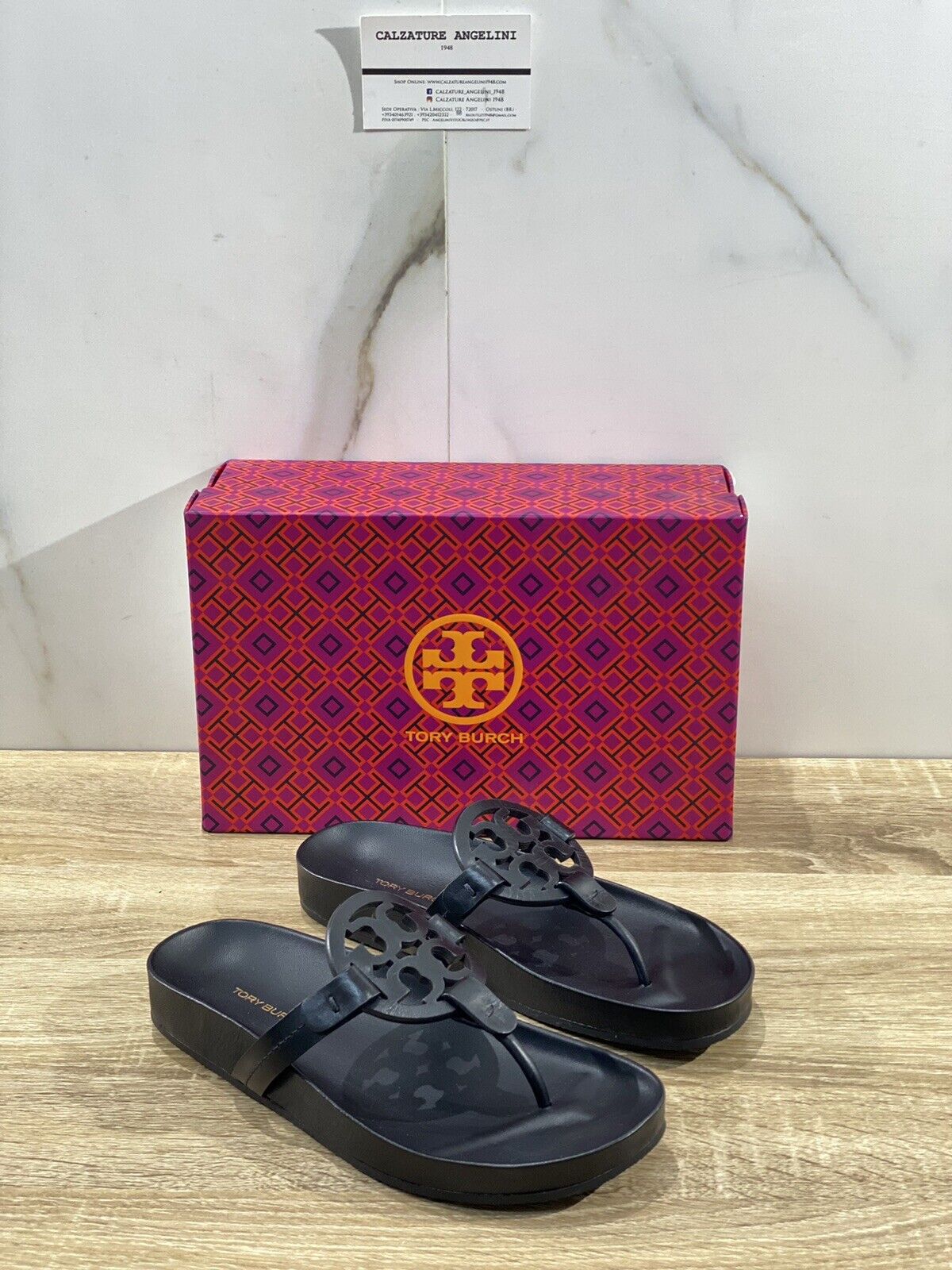 Tory Burch Miller cloud  sandal donna pelle nera luxury woman sandal 36.5