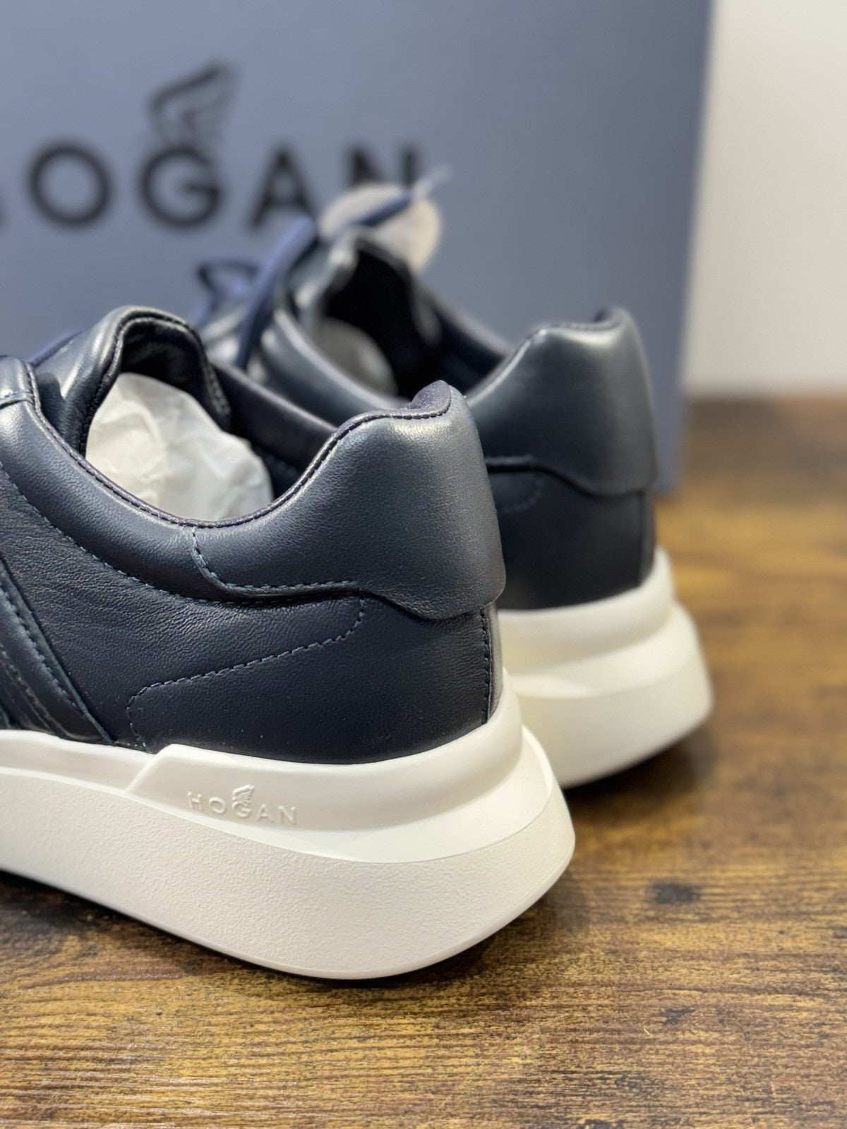 Hogan H580  sneaker Pelle Blu   memory foam Luxury HoganShoes Uomo 41.5