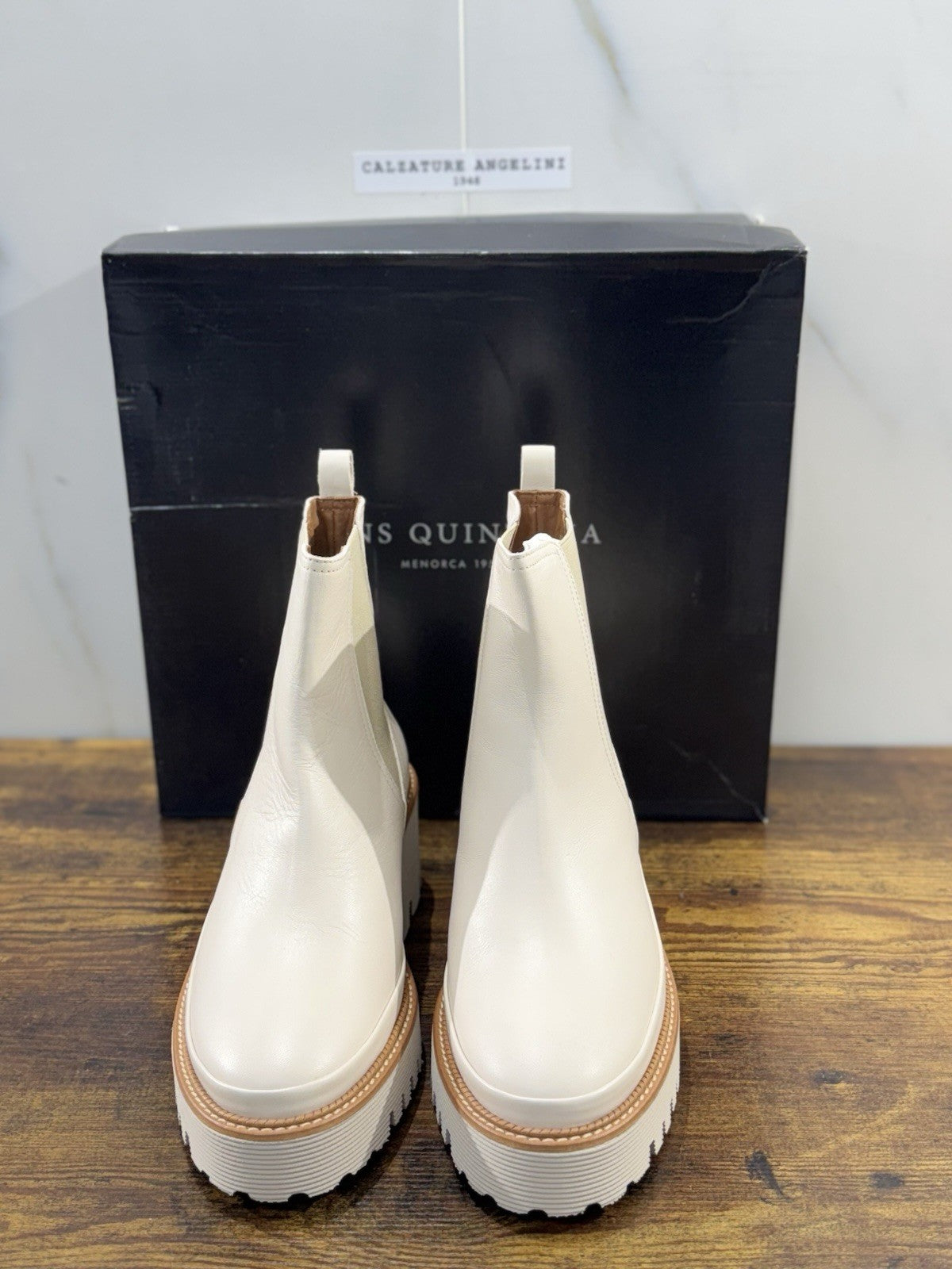 Pons Quintana Stivaletto Donna Carm B Pelle Bianco     Zeppa  Luxury Boot 38