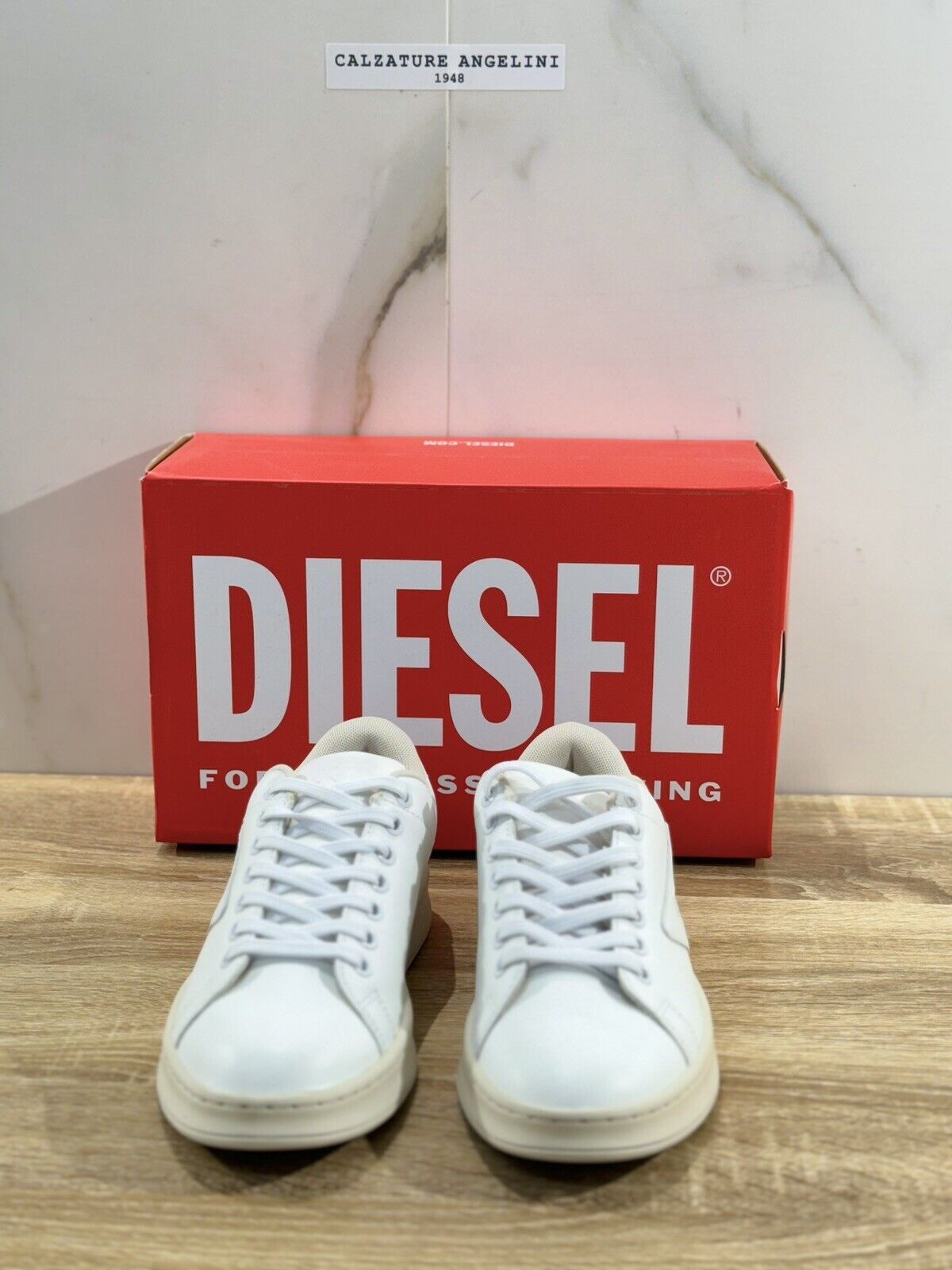 Diesel Sneaker Donna Athens Low E  Casual Pelle Bianca  Extra Light 37