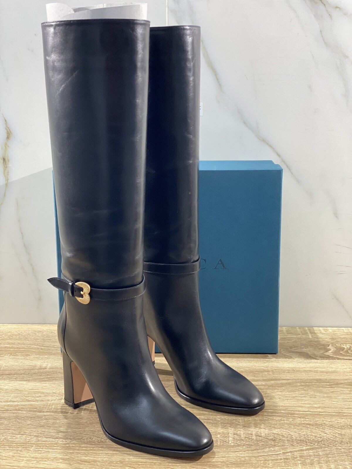 A.Bocca Stivale donna Pelle Nera Cuore luxury woman boot A.BOCCA 36