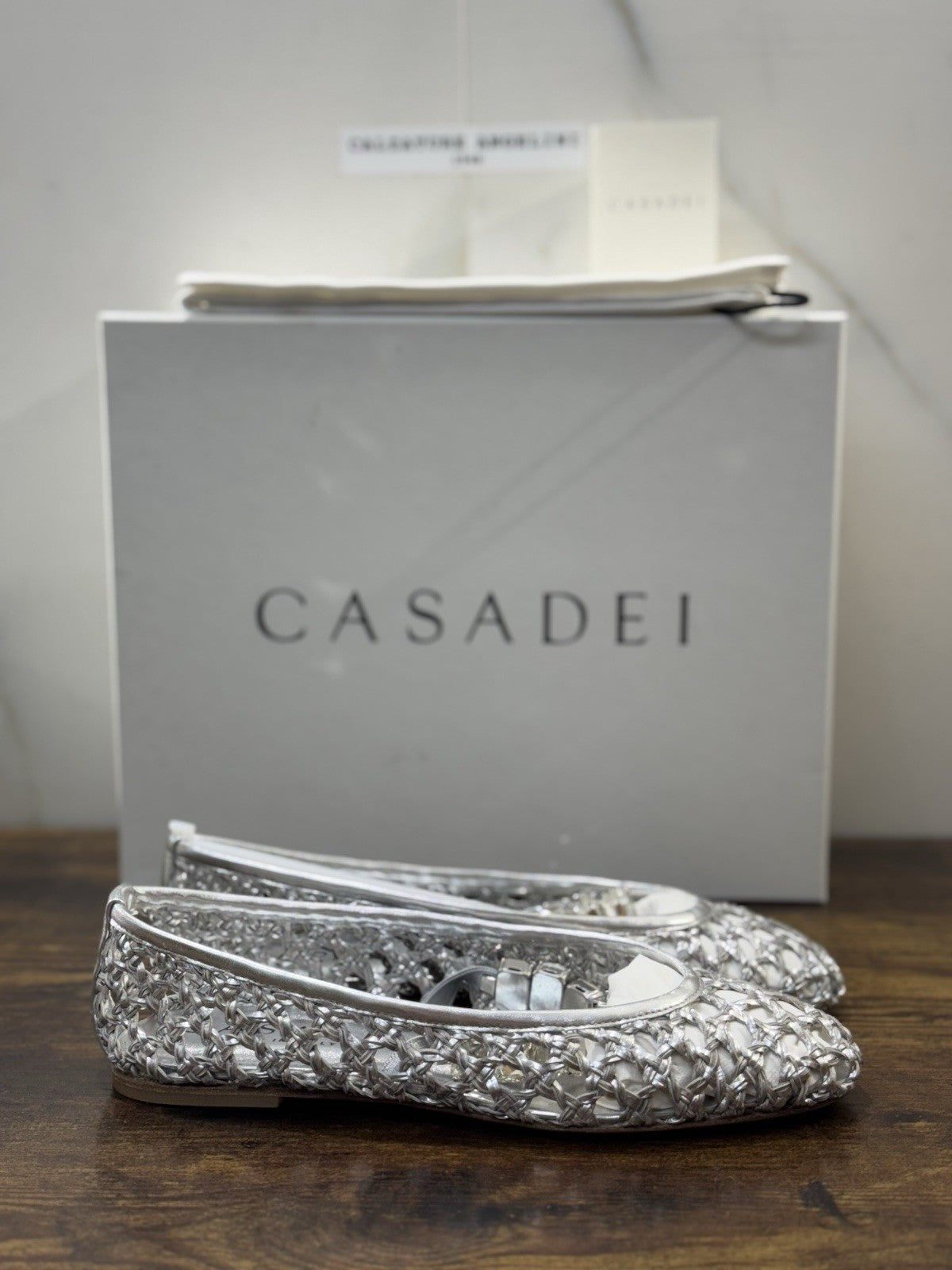 Casadei Ballerina Versilia Argento  Luxury Casadei Scarpe Donna 37