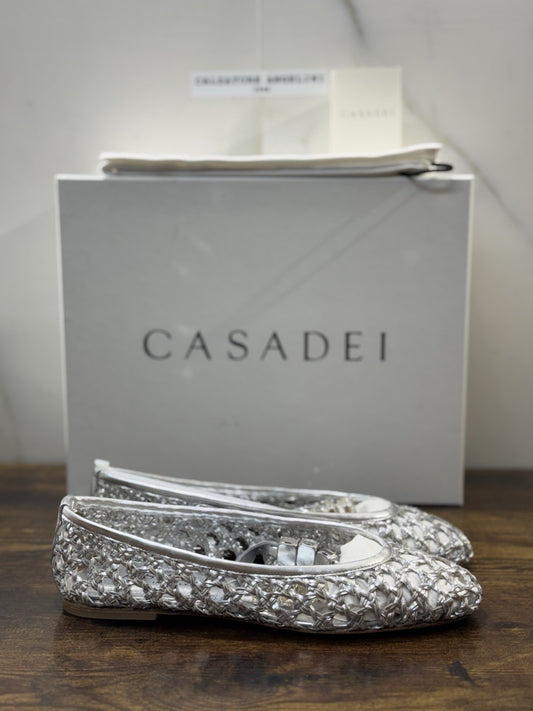 Casadei Ballerina Versilia Argento  Luxury Casadei Scarpe Donna 37