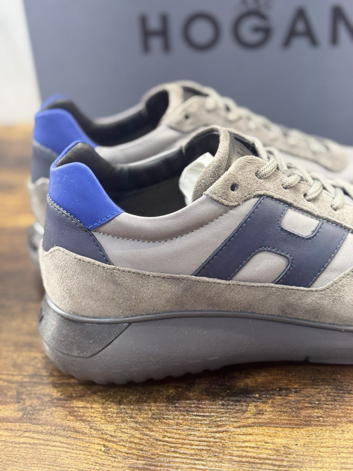 Hogan Interactive 3 Pelle Suede Grey Blu  Casual Hogan Uomo 40