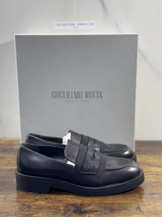 Guglielmo Rotta Mocassino   Donna Pelle Nero Extra Light Made In Italy 37