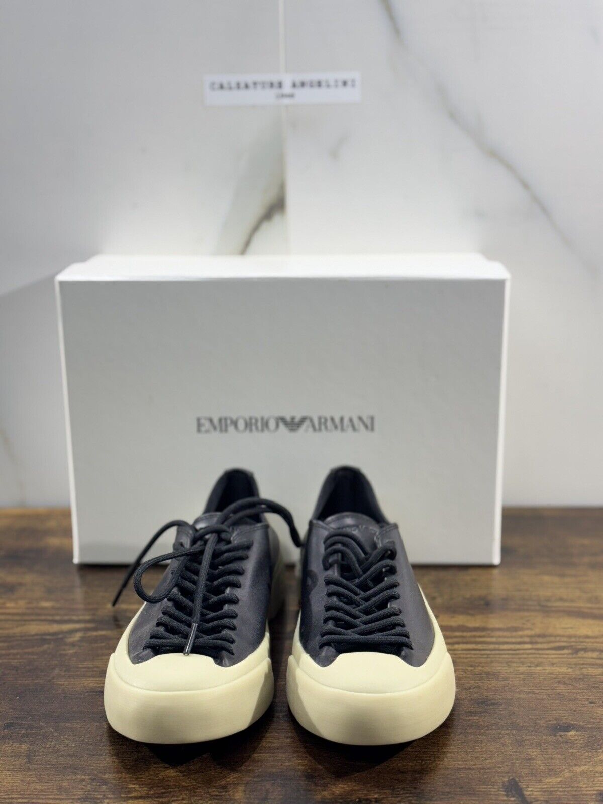 Emporio Armani Sneaker Donna Pelle Nera Cusual Armani Woman Sneaker 40