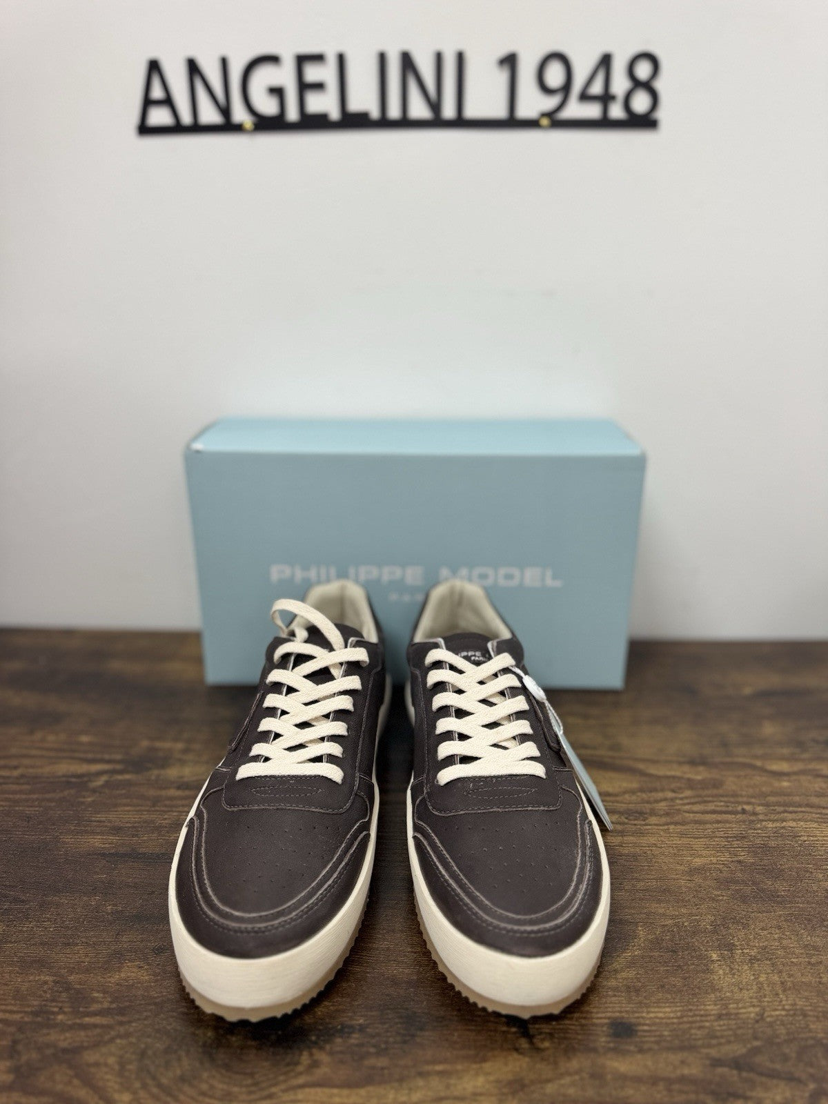 Philippe Model Nice Low Sneaker Pelle Brown  Casual Uomo 41