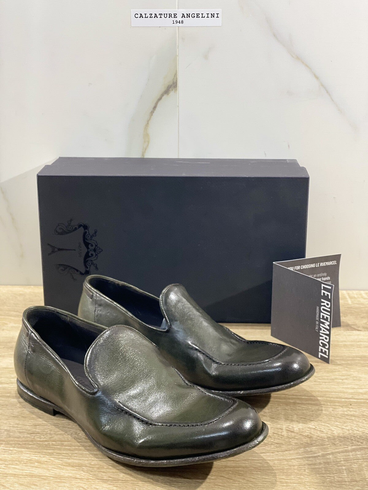 Le Rue Marcel Mocassino Uomo In Pelle Verdone Fully Made In Italy 44