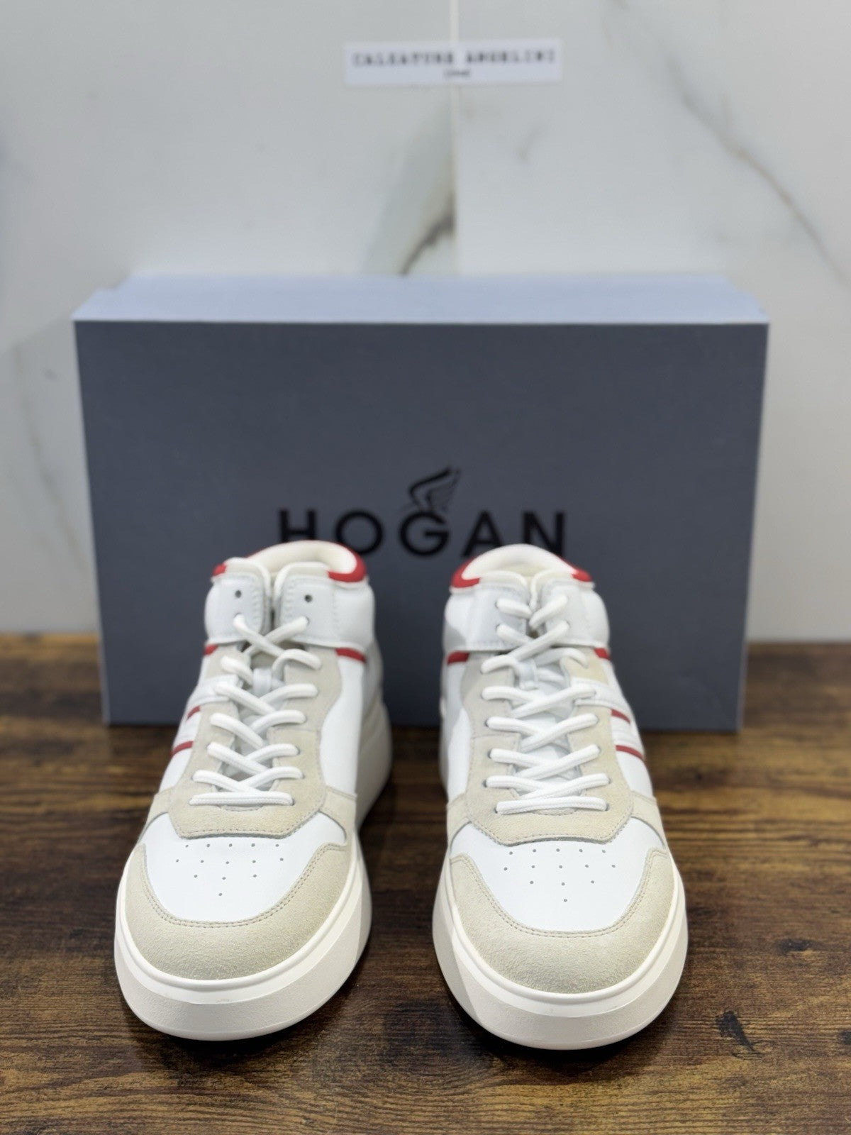 Hogan H580 High    Pelle  Bianca Memory Foam Casual Hogan   Uomo 42