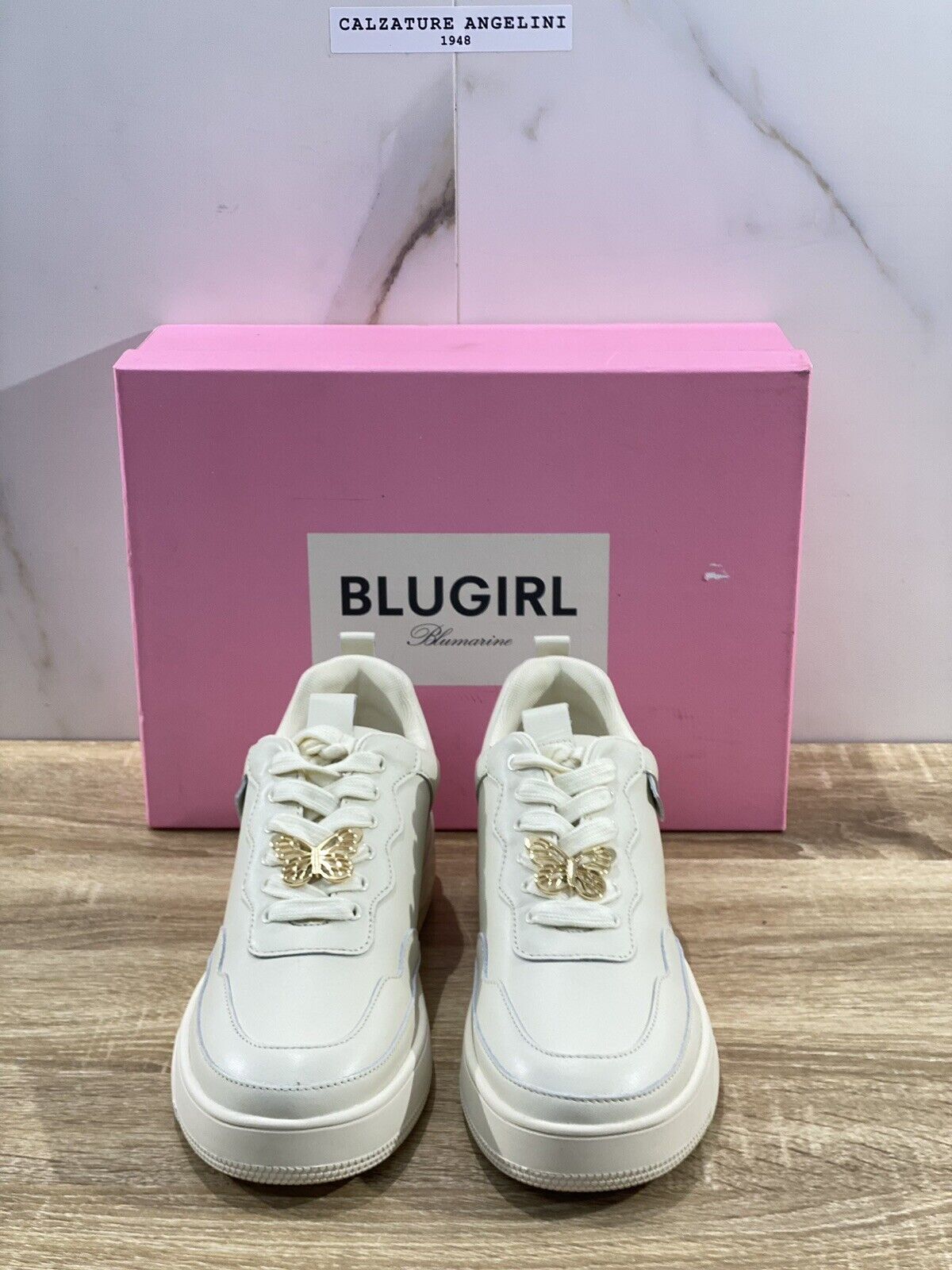 Blugirl Blumarine Donna sneaker Wow Pelle Sand casual shoes woman 37