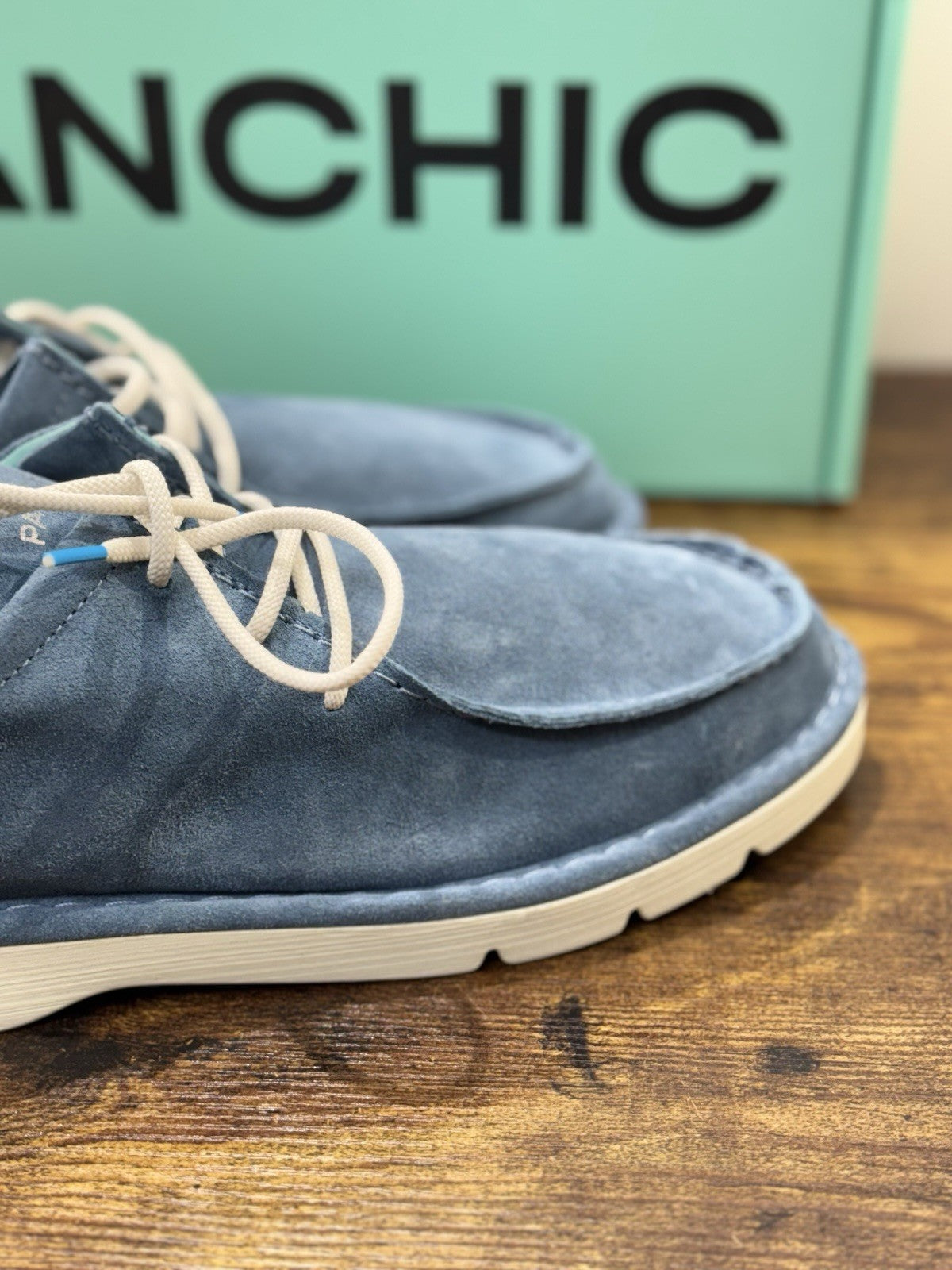 Panchic Lace Up Scarpa Suede Blu Casual Uomo 43
