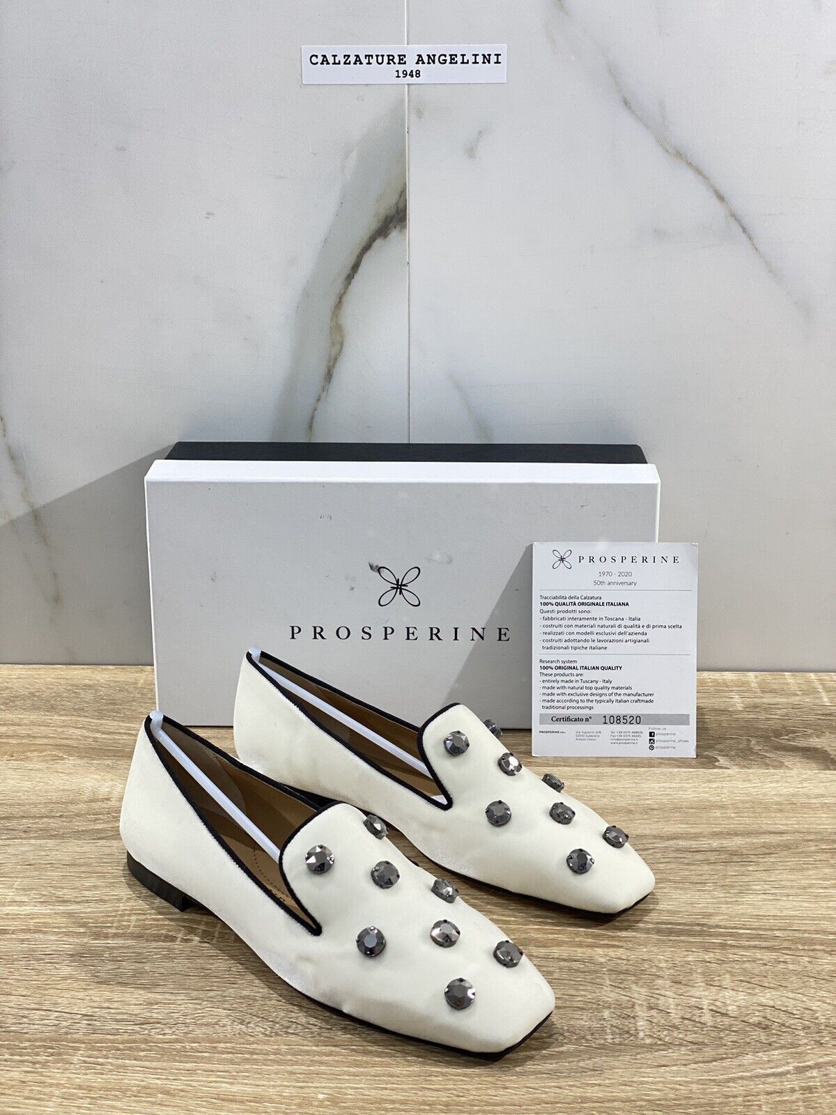 Prosperine Mocassino donna in Velluto Bianco luxury made in italy 37