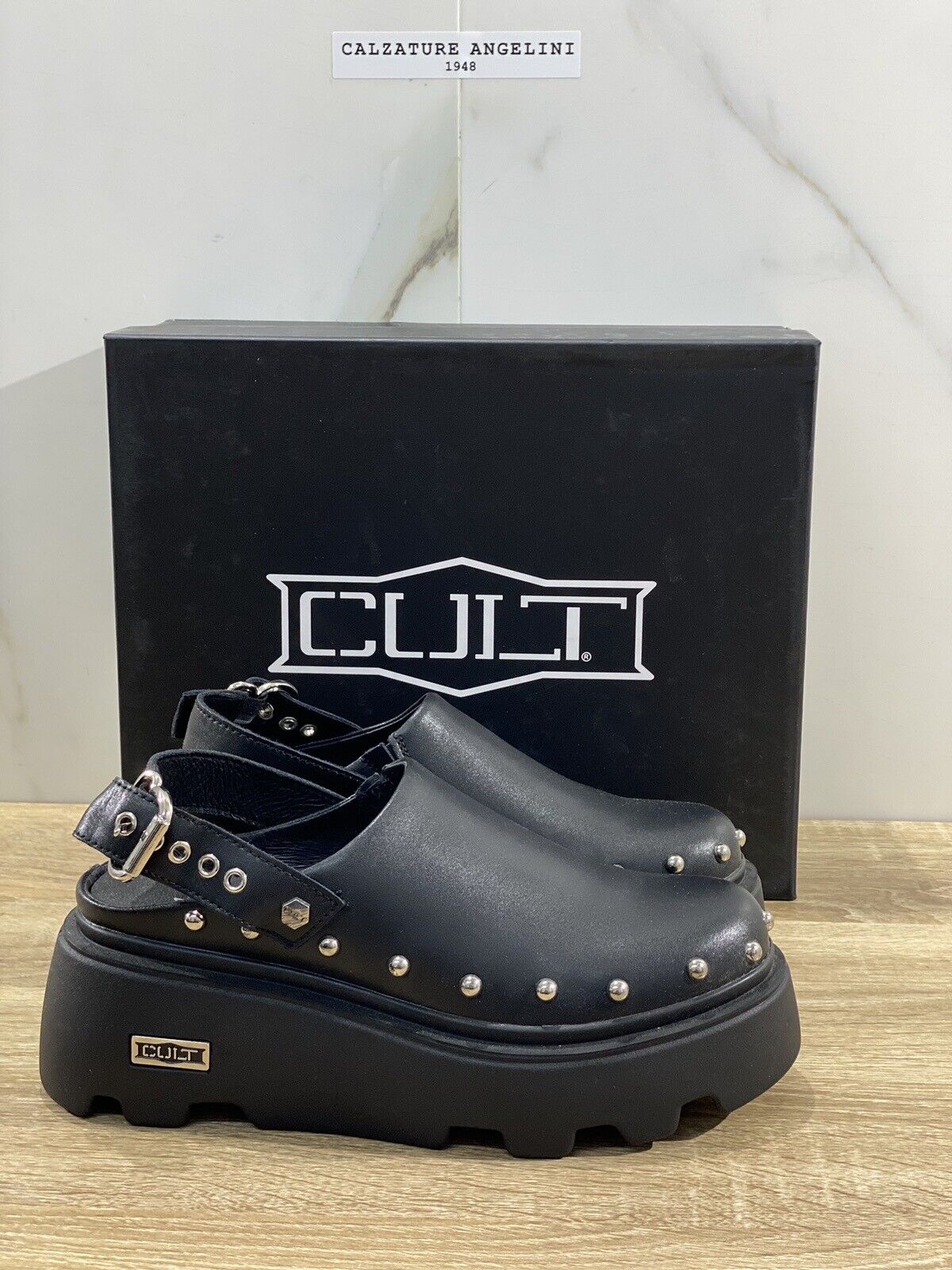 Cult New Rock Sabot Donna Pelle Nero Extra Light Cult Scarpe 37