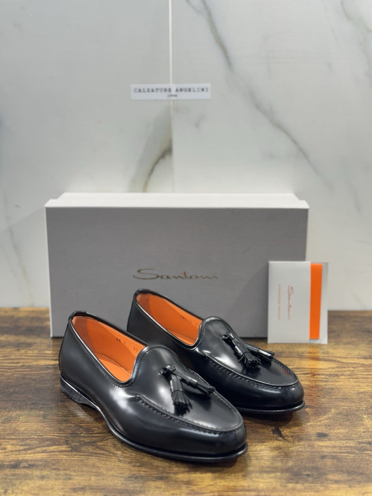 Santoni Mocassino Uomo Tassel Pelle Nero Goodyear Luxury Men Santoni 42